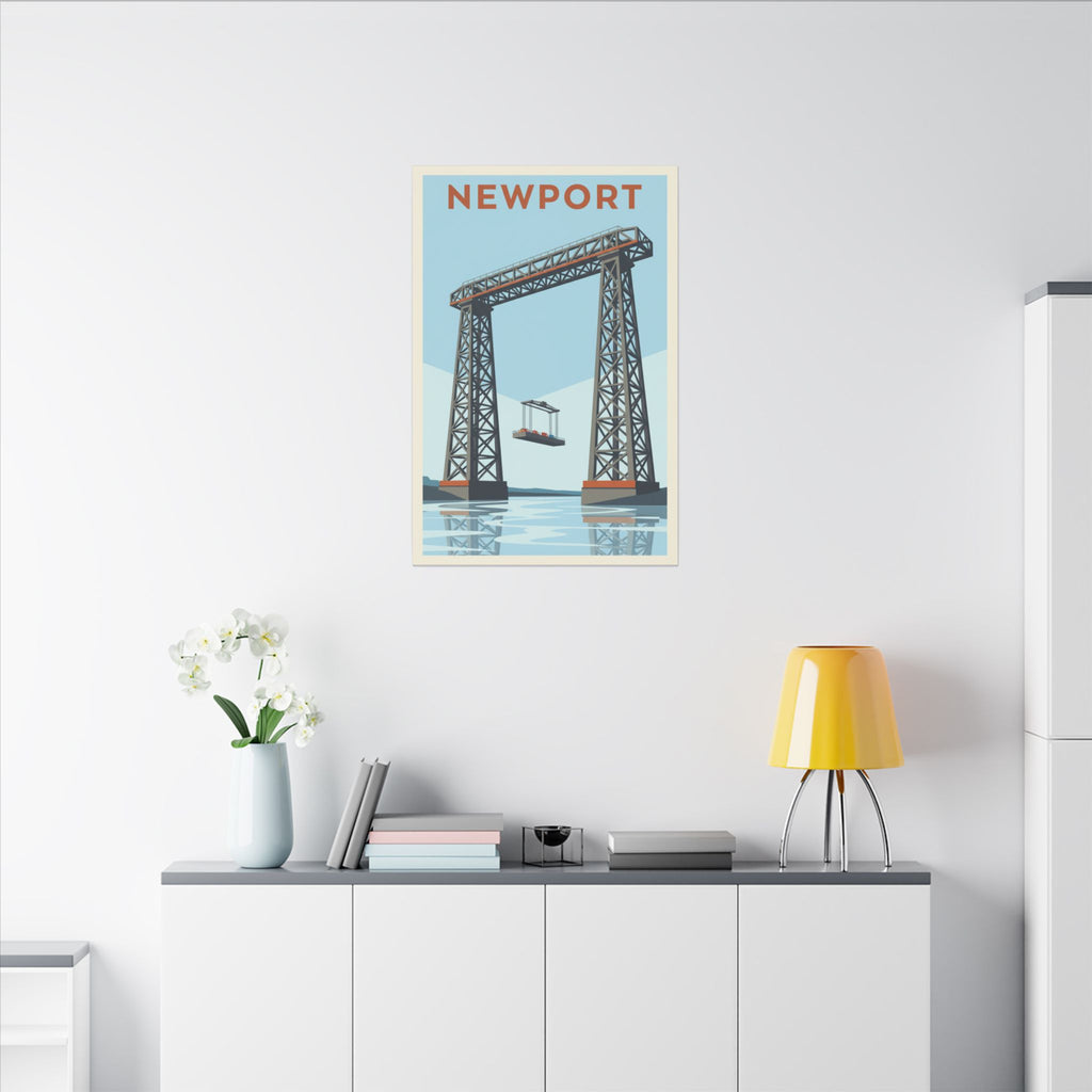 Newport Aerial Tram Matte Canvas Print  Vintage Coastal Wall Art
