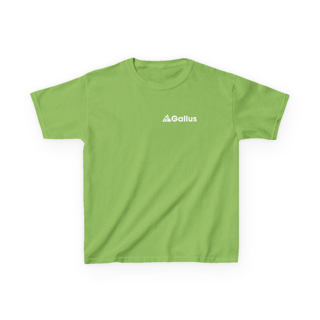 Kids Tee — "Follow the Leader" Adventure Graphic (Gallus Logo)