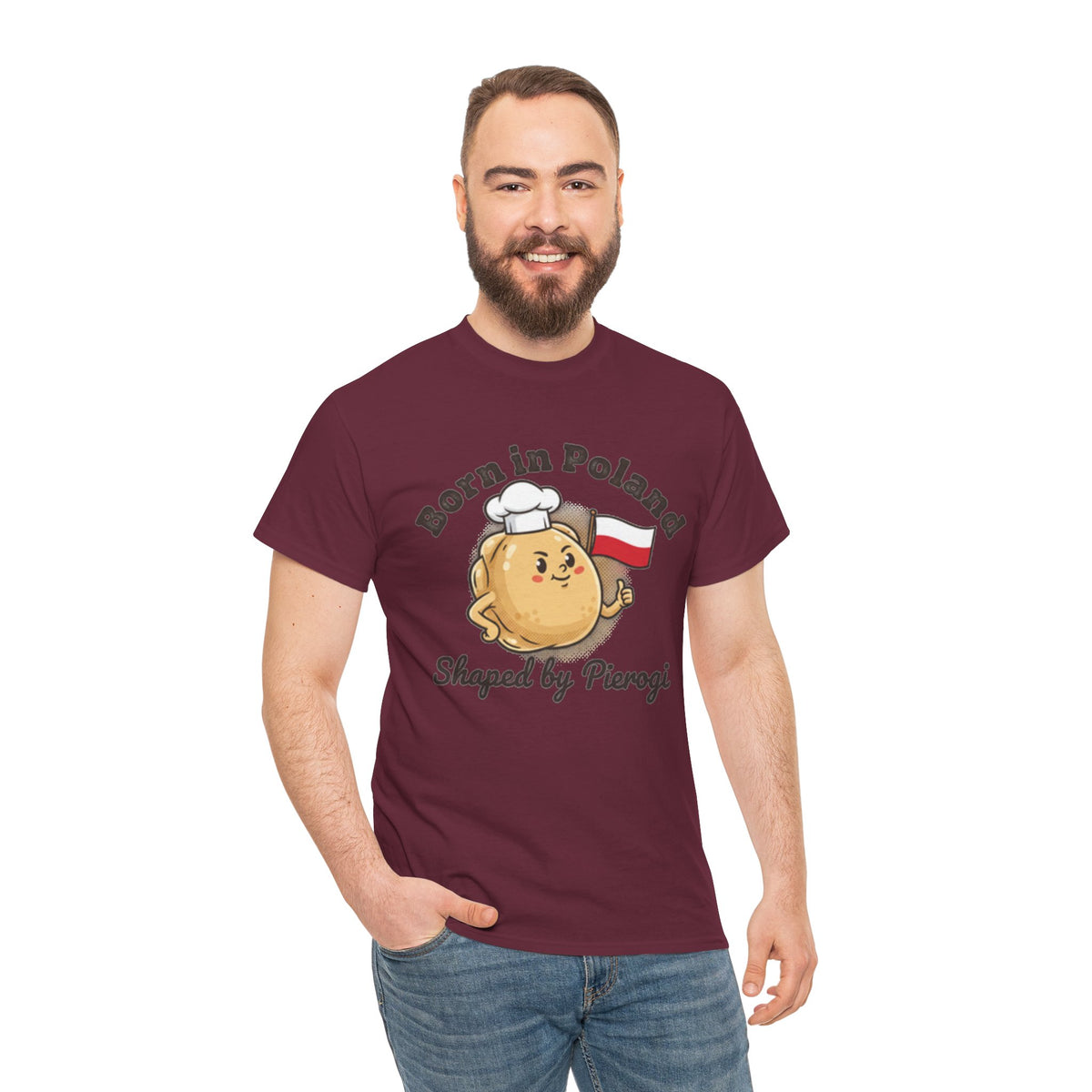 Born in Poland T-Shirt — Shaped by Pierogi Pride Tee — product image 5