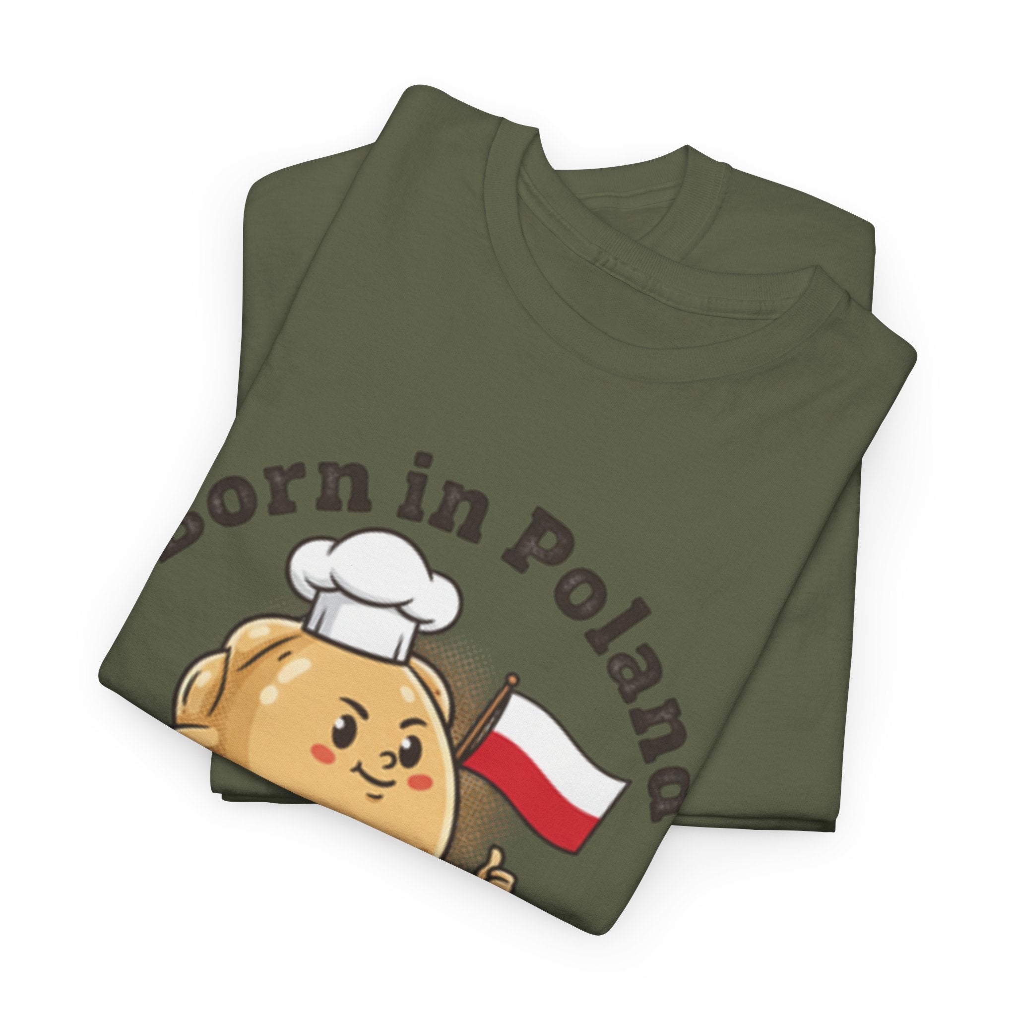 Born in Poland T-Shirt — "Shaped by Pierogi" Polish Pride Tee