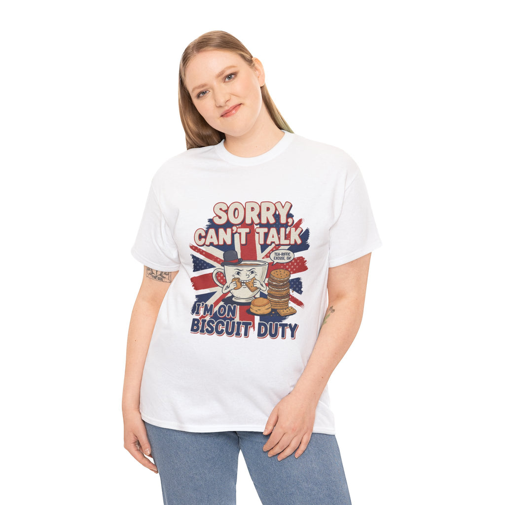 Biscuit Duty T‑Shirt - "Sorry Can't Talk, I'm On Biscuit Duty" British Tea & Biscuit Graphic Tee