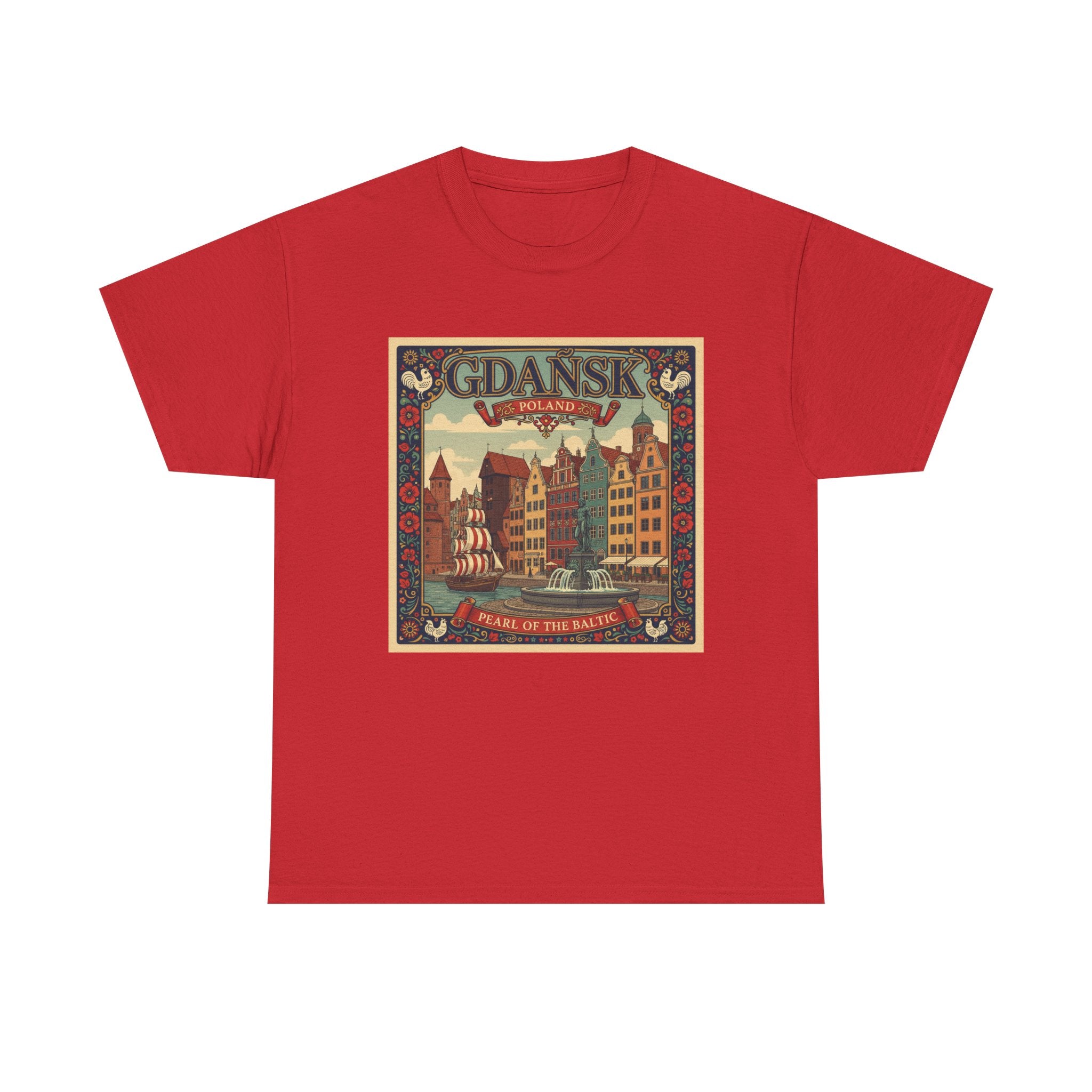 Gdańsk Vintage Travel Tee – Polish Harbor Retro Poster T‑Shirt