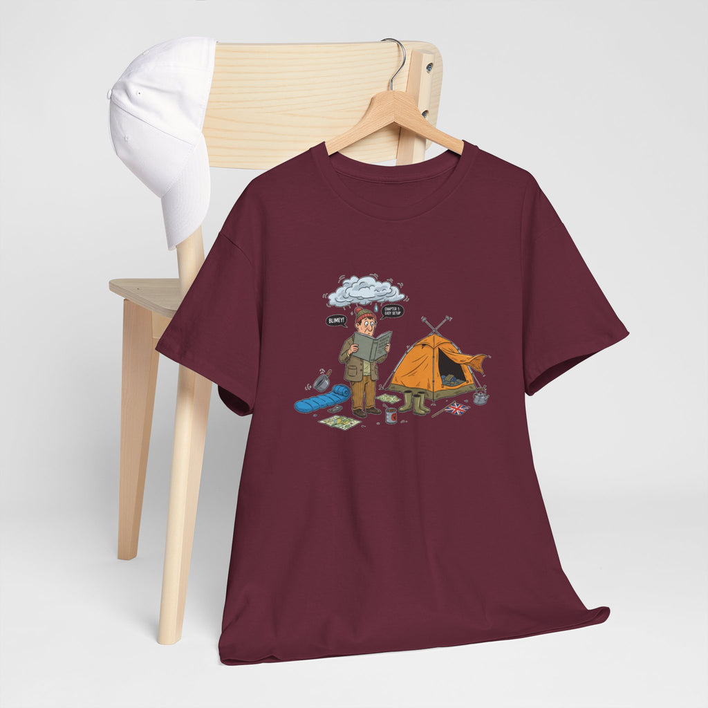 Retro Mountain Camping Graphic T-Shirt — Vintage Campfire Adventure Tee