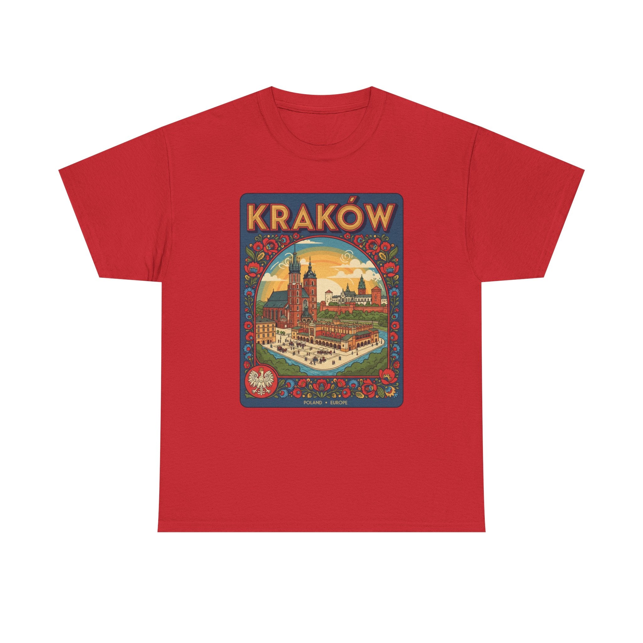 Kraków Vintage Travel T‑Shirt — Retro Polish Cityscape Tee