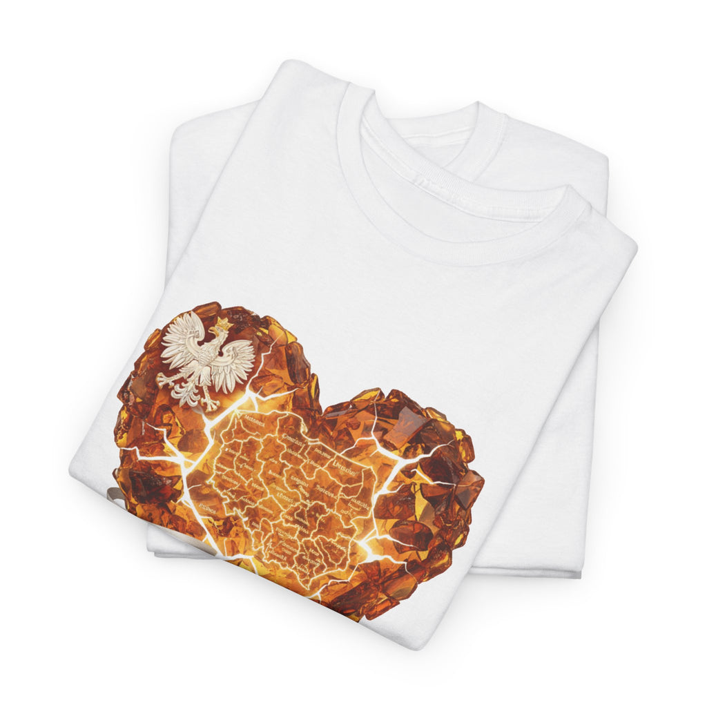 Polish Pride Heart Flame Tee | Polska Heritage T-Shirt