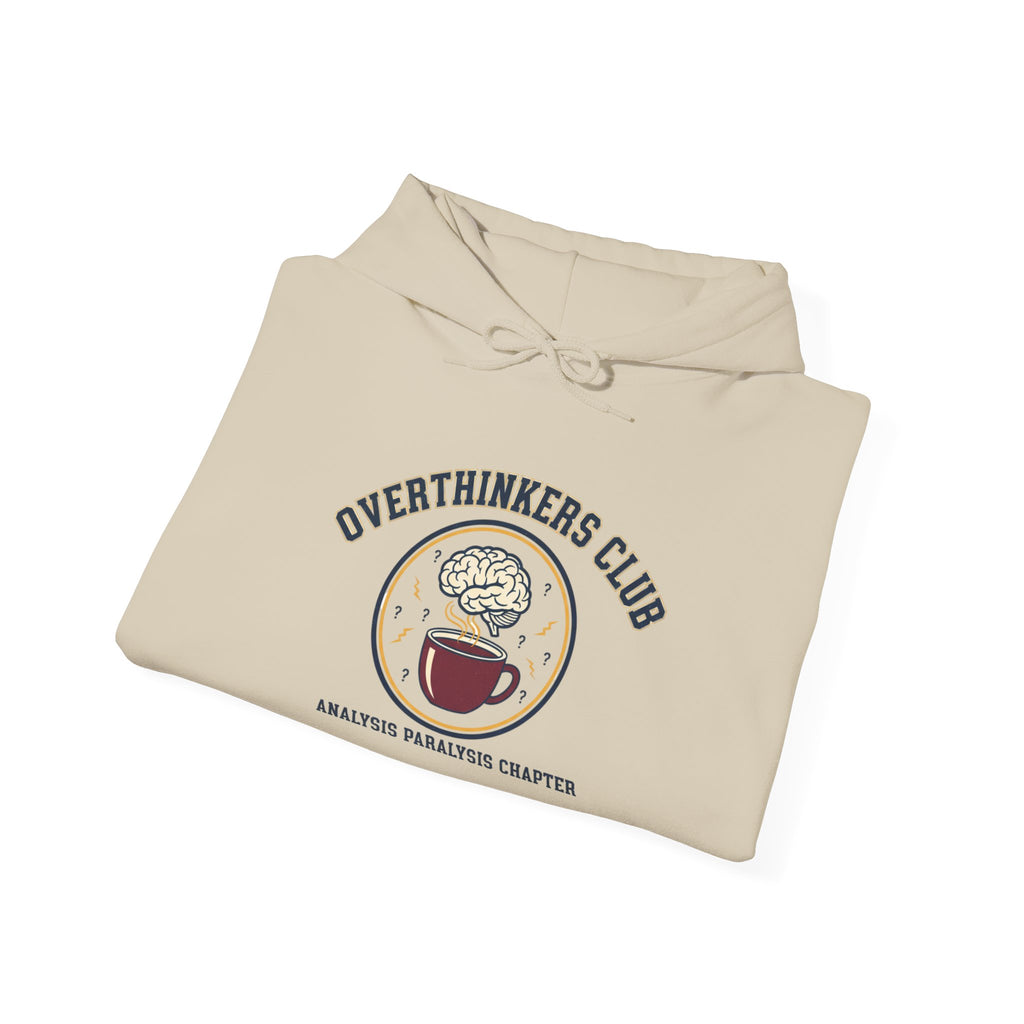 Overthinkers Club Hoodie | varsity style, irony club merch