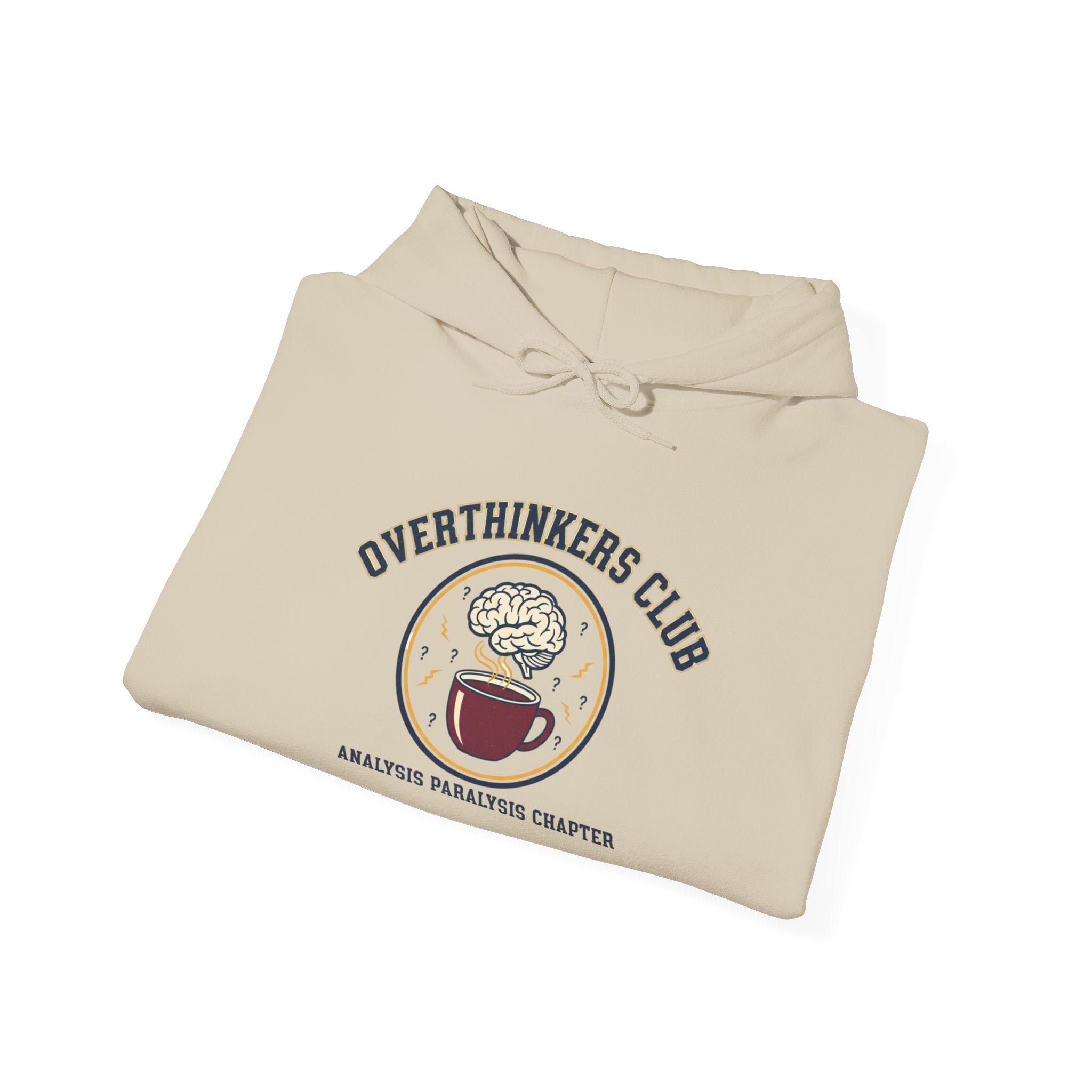 Overthinkers Club Hoodie | varsity style, irony club merch
