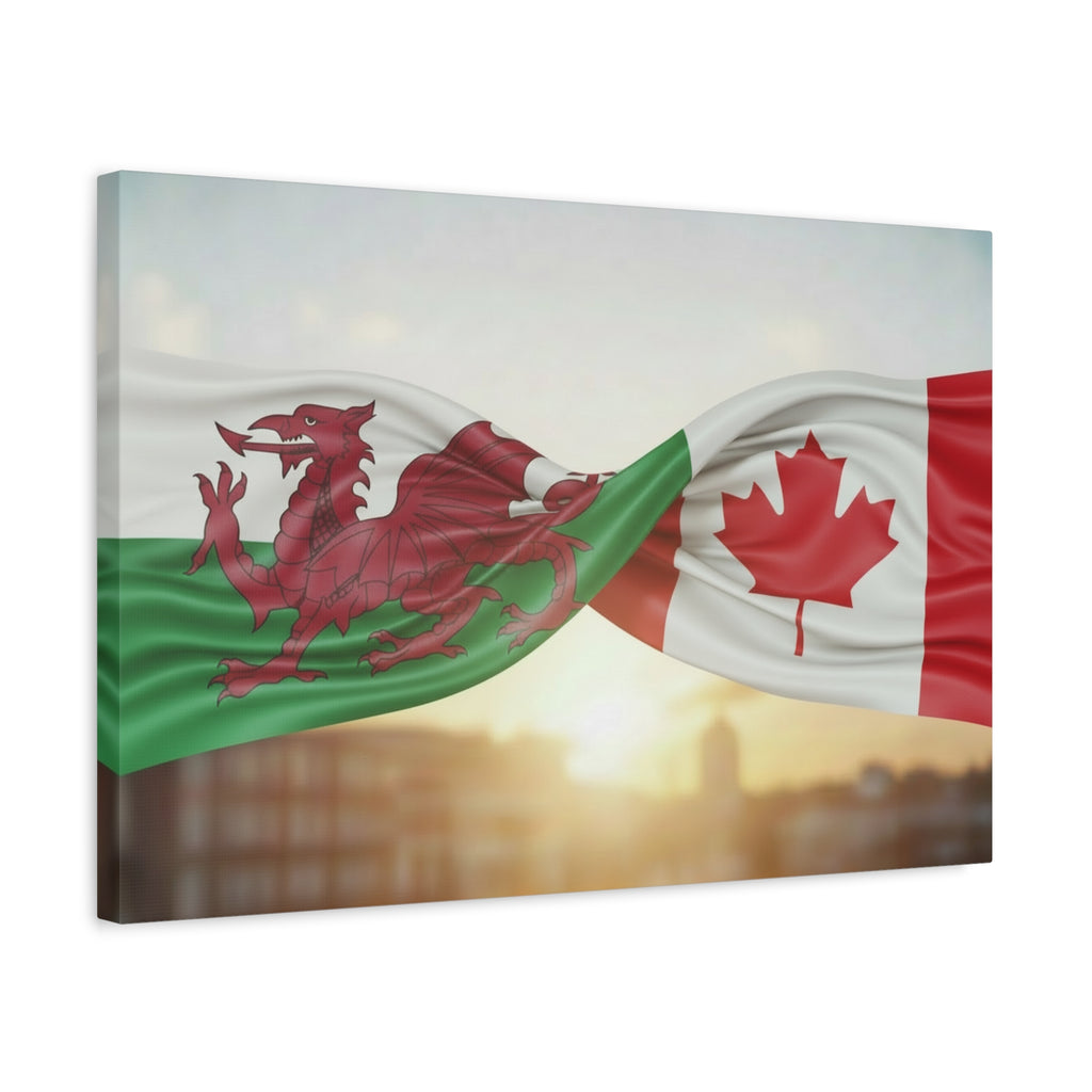 Welsh-Canadian Flag Canvas Print — Matte Stretched Wall Art (1.25")