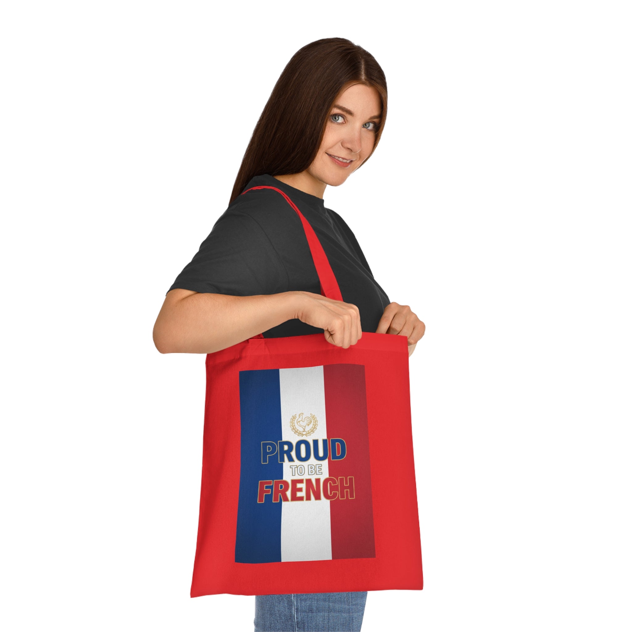 Proud to Be French Cotton Tote — Tricolor Flag Grocery & Market Bag