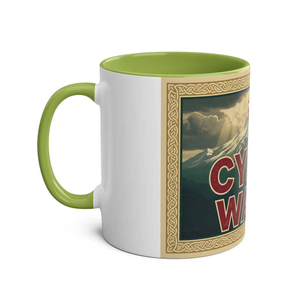Cymru Wales Coffee Mug — Red Two-Tone 11oz Welsh Dragon Mug