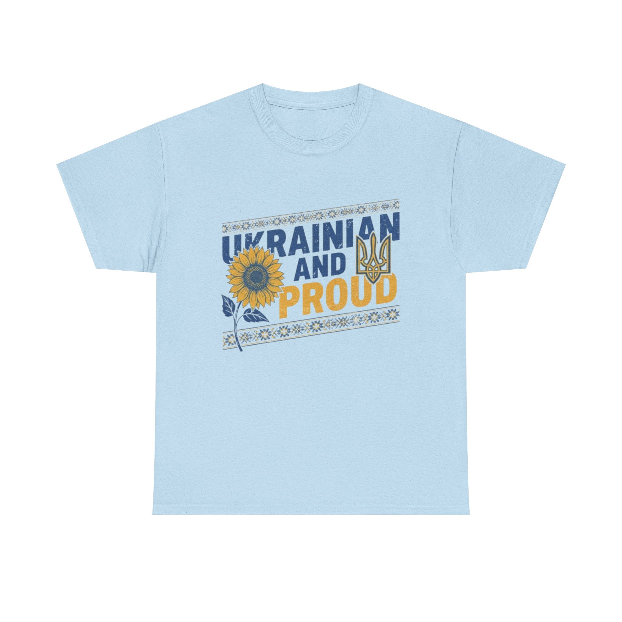 Ukrainian and Proud T-Shirt — Sunflower & Tryzub Patriotic Tee