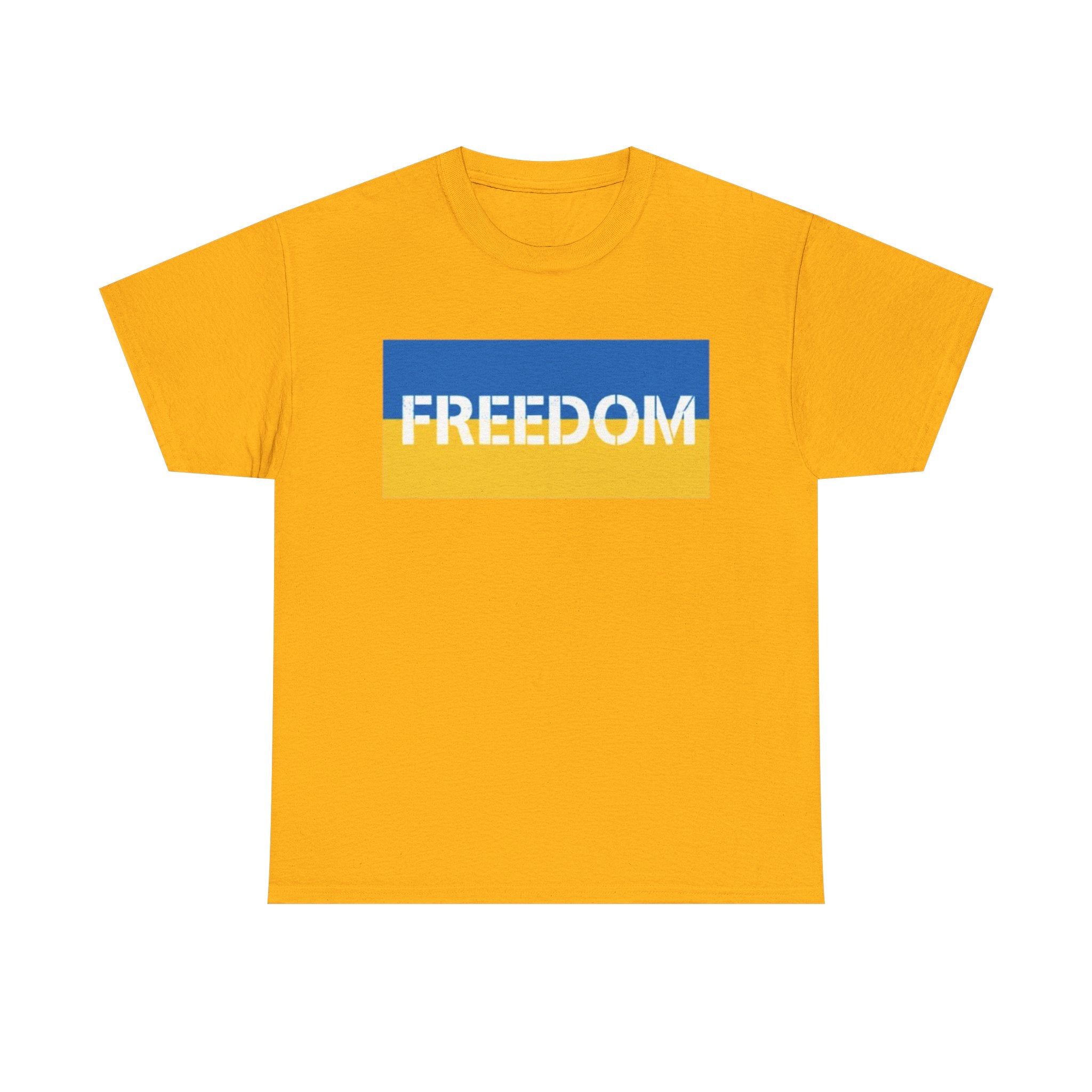 Freedom Flag T‑Shirt — Blue & Yellow Freedom Graphic Tee