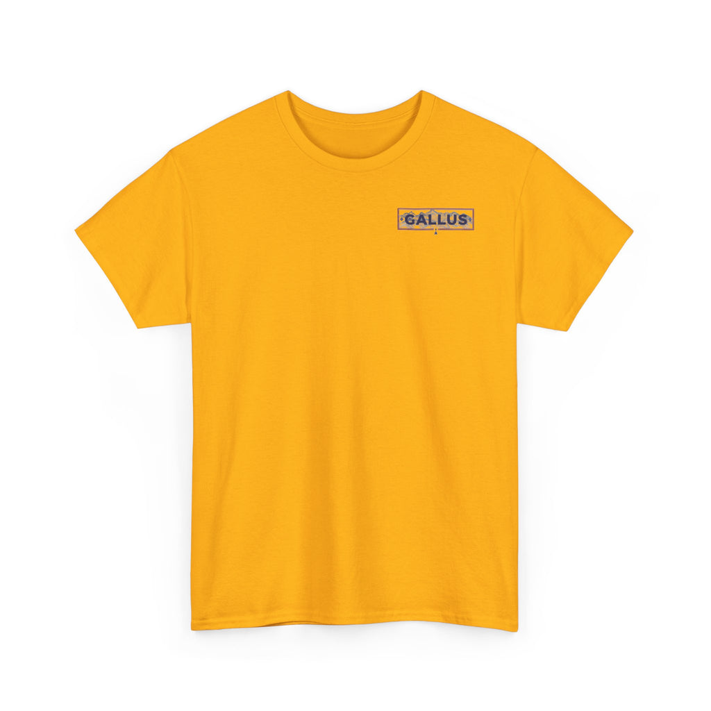 Gallus Logo T-Shirt — Minimal Retro Chest & Back Graphic Tee