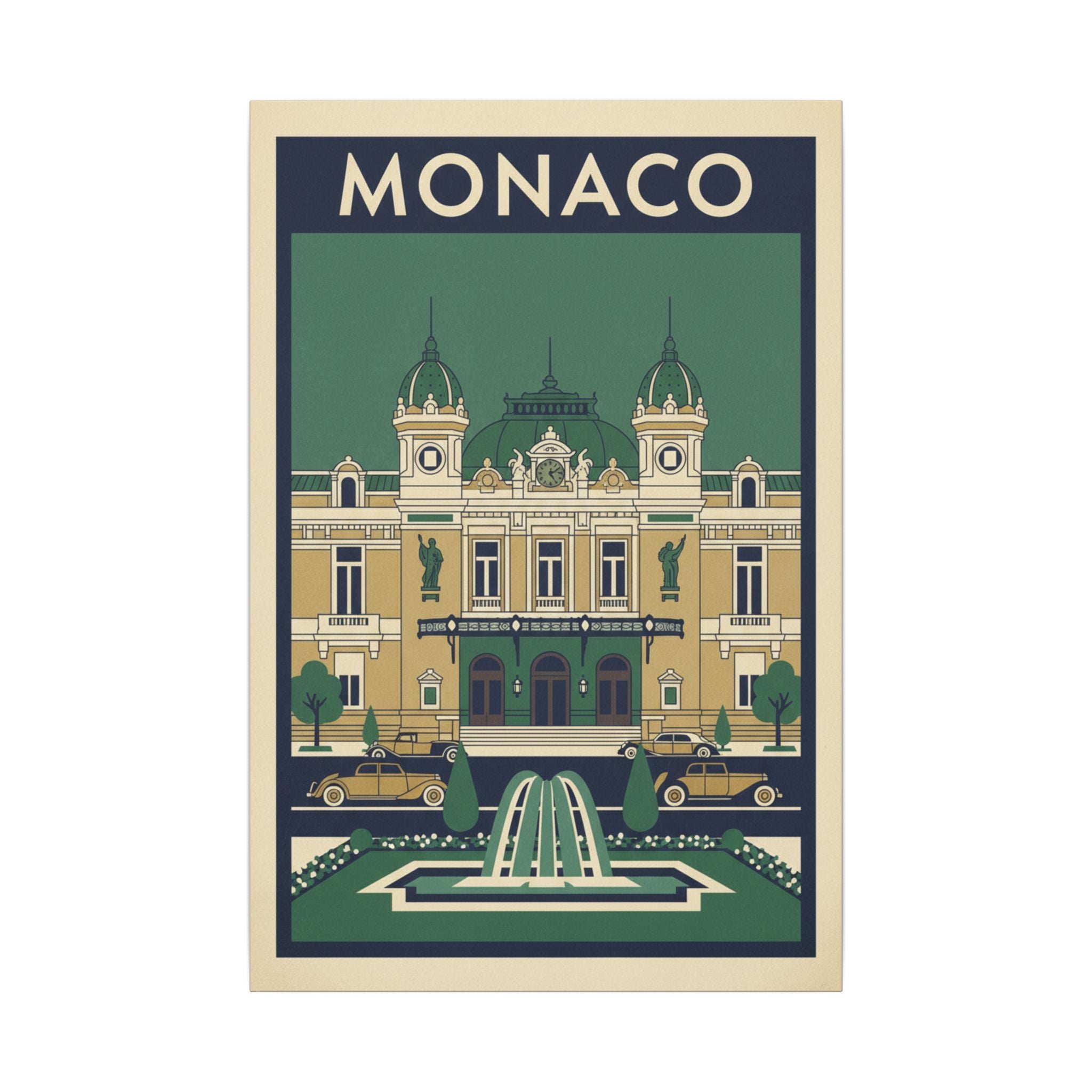 Monaco Vintage Travel Poster Canvas
