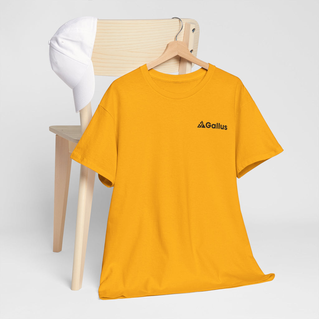 Mountain Sunset Graphic Tee — Vintage Nature Poster Back Print