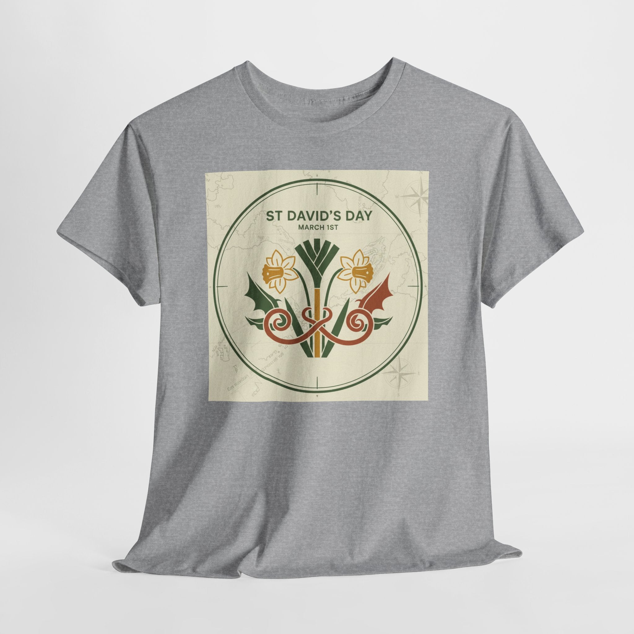 St. David's Day Floral Tee — Welsh Daffodil & Leek Celebration Shirt