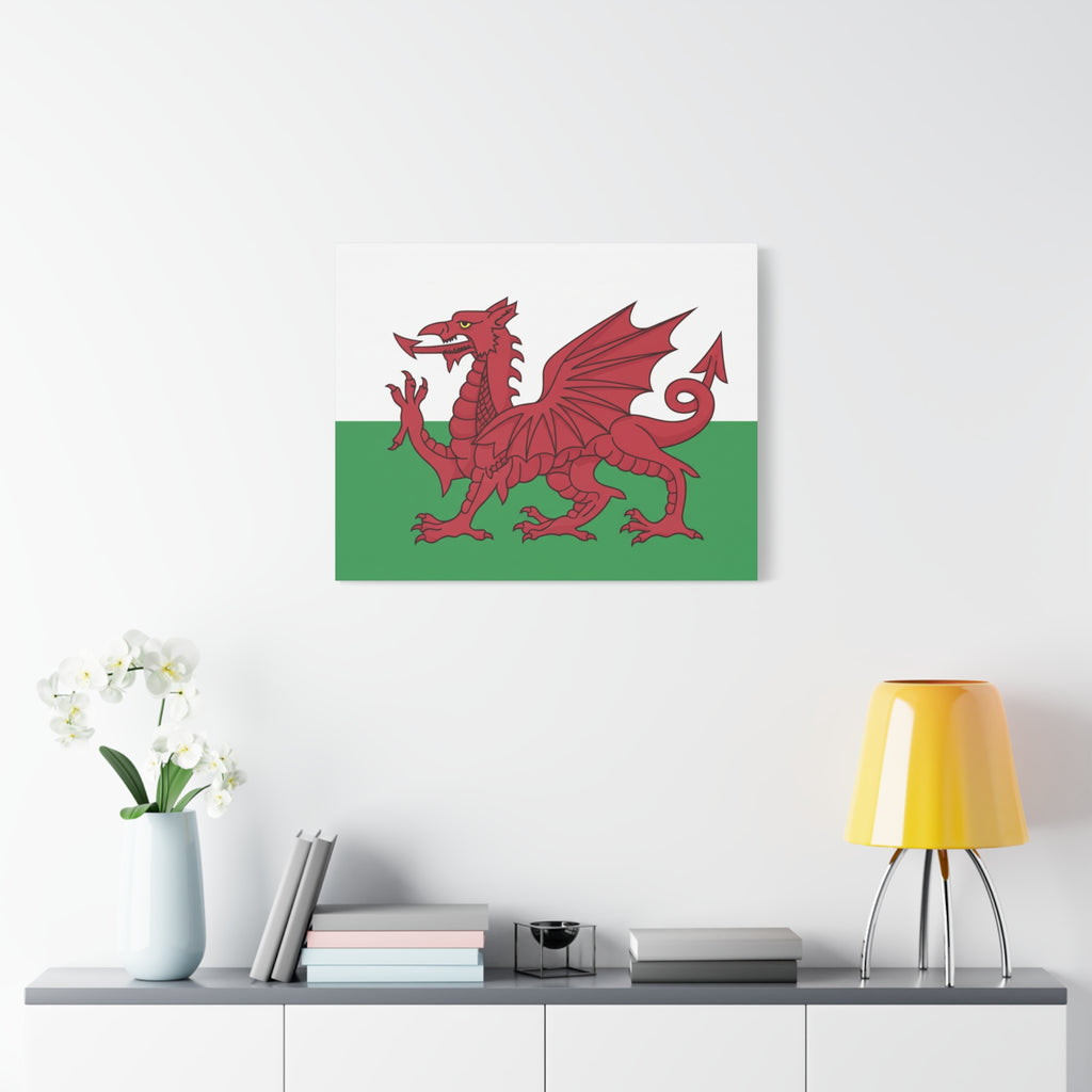 Welsh Flag Canvas Print — Red Dragon Matte Stretched Wall Art
