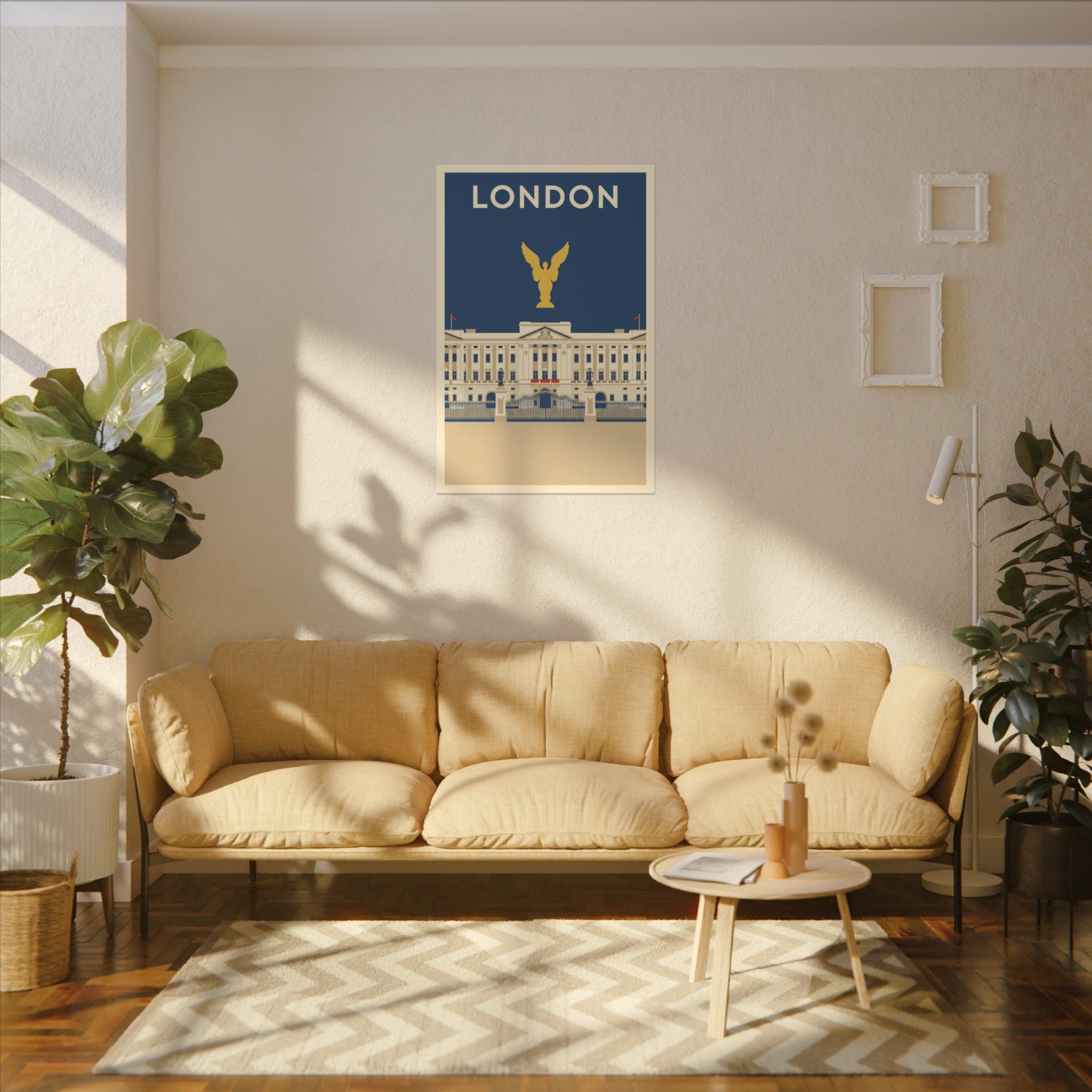 London Buckingham Palace Canvas Print Vintage Travel Poster Wall Art