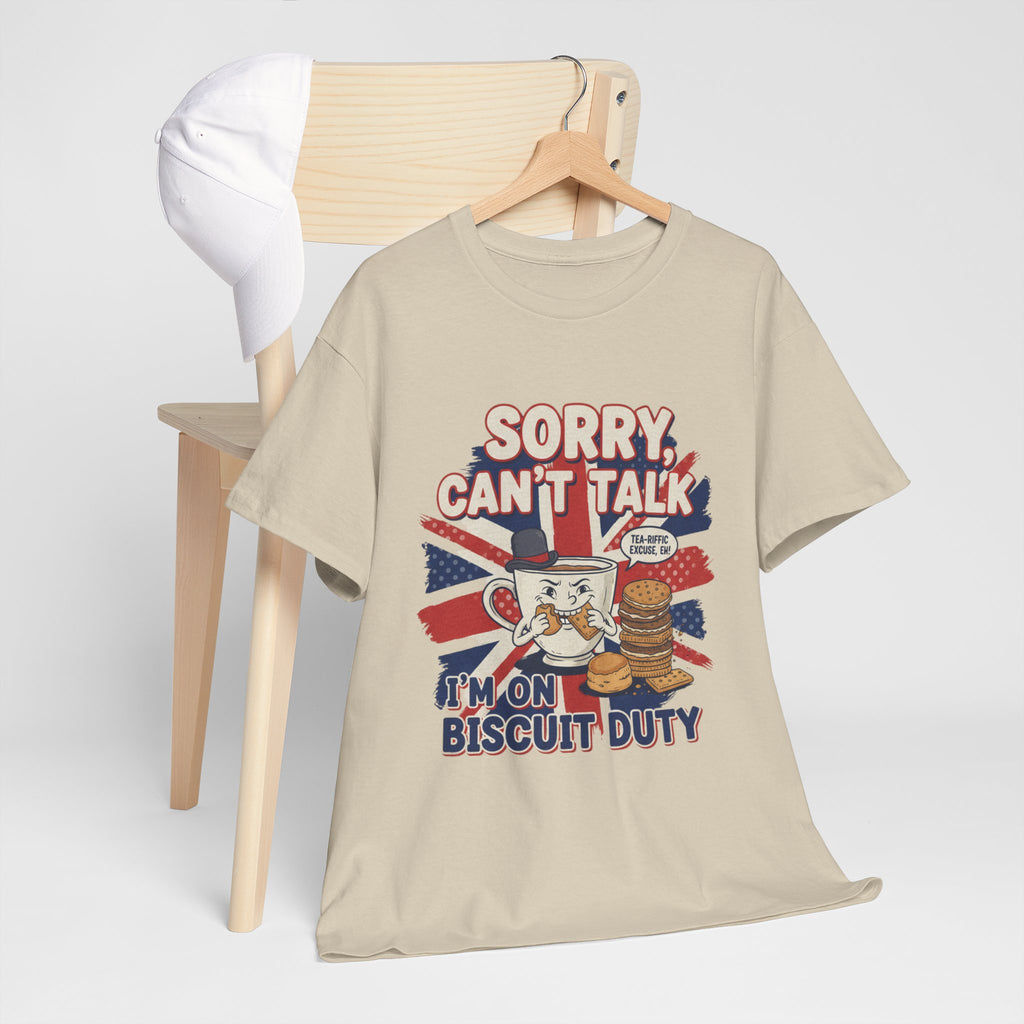 Biscuit Duty T‑Shirt - "Sorry Can't Talk, I'm On Biscuit Duty" British Tea & Biscuit Graphic Tee