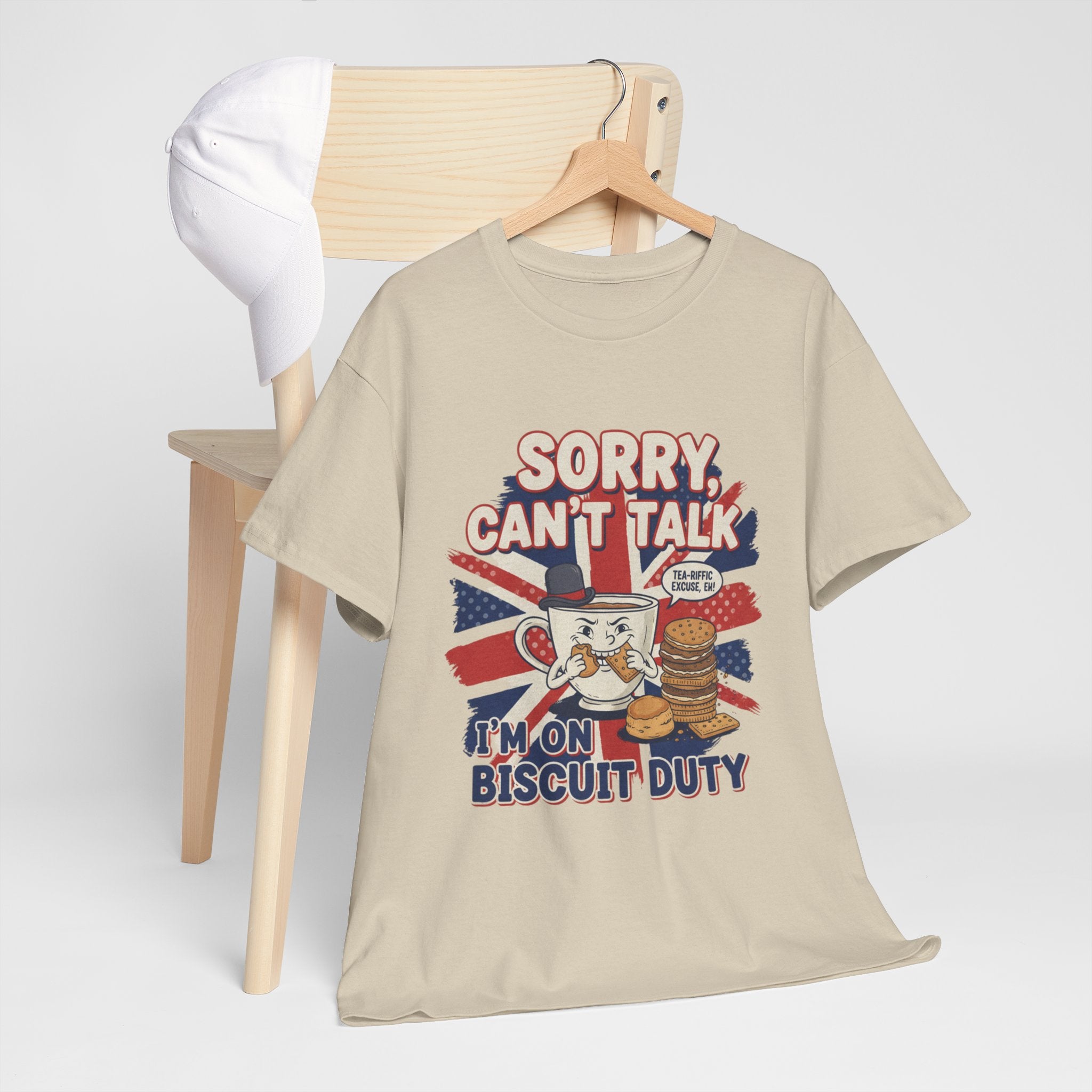 Biscuit Duty T‑Shirt - "Sorry Can't Talk, I'm On Biscuit Duty" British Tea & Biscuit Graphic Tee