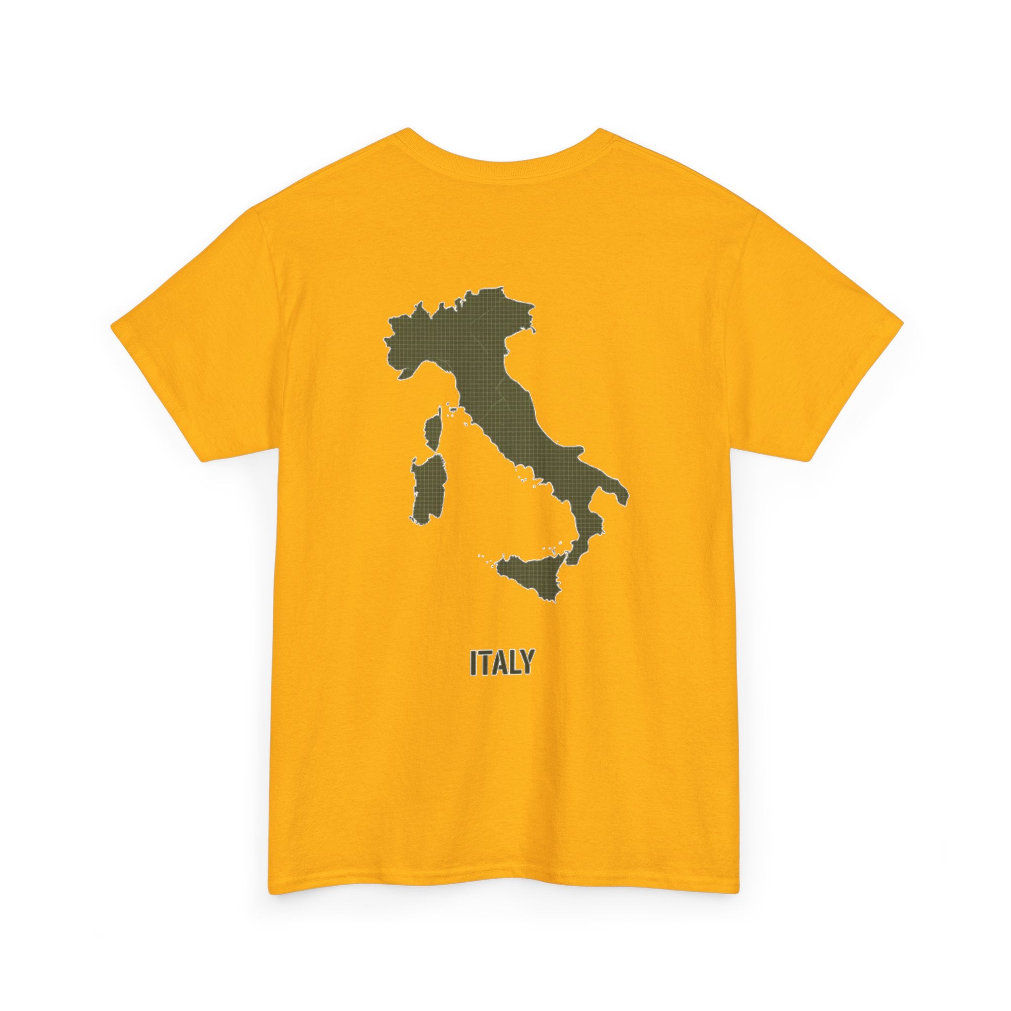 Italy Map T‑Shirt — Minimalist Travel Tee with 'Italy' Text