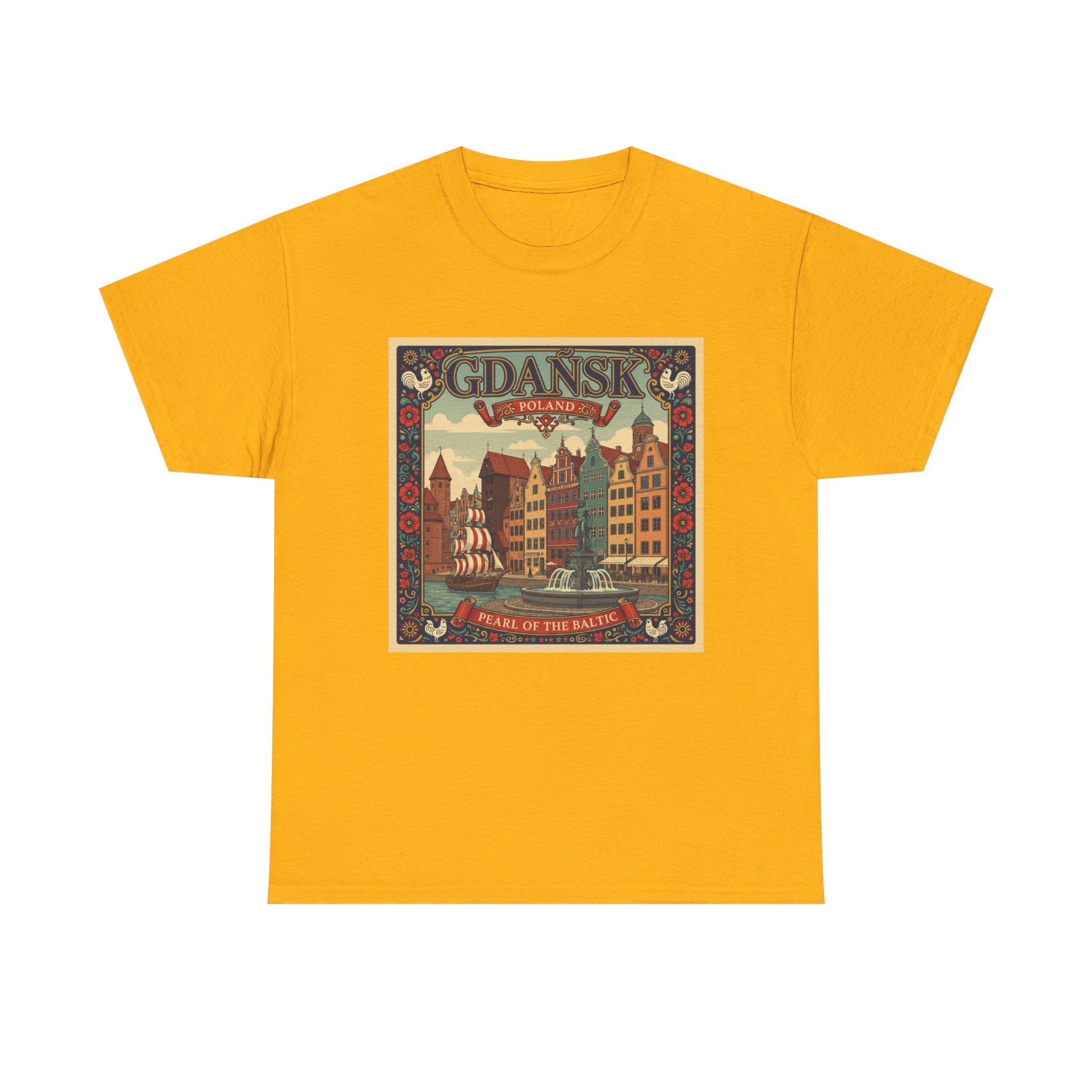 Gdańsk Vintage Travel Tee – Polish Harbor Retro Poster T‑Shirt