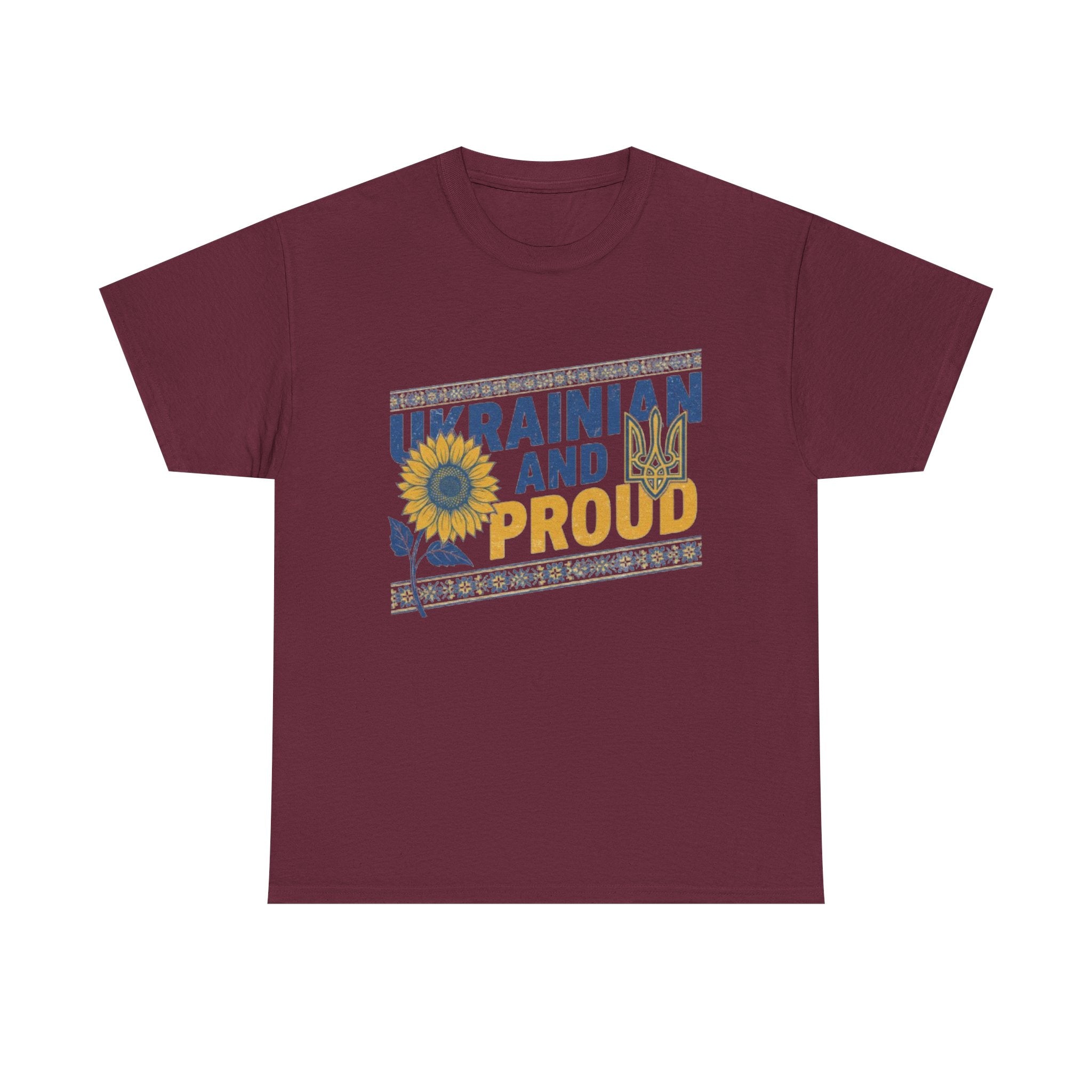 Ukrainian and Proud T-Shirt — Sunflower & Tryzub Patriotic Tee