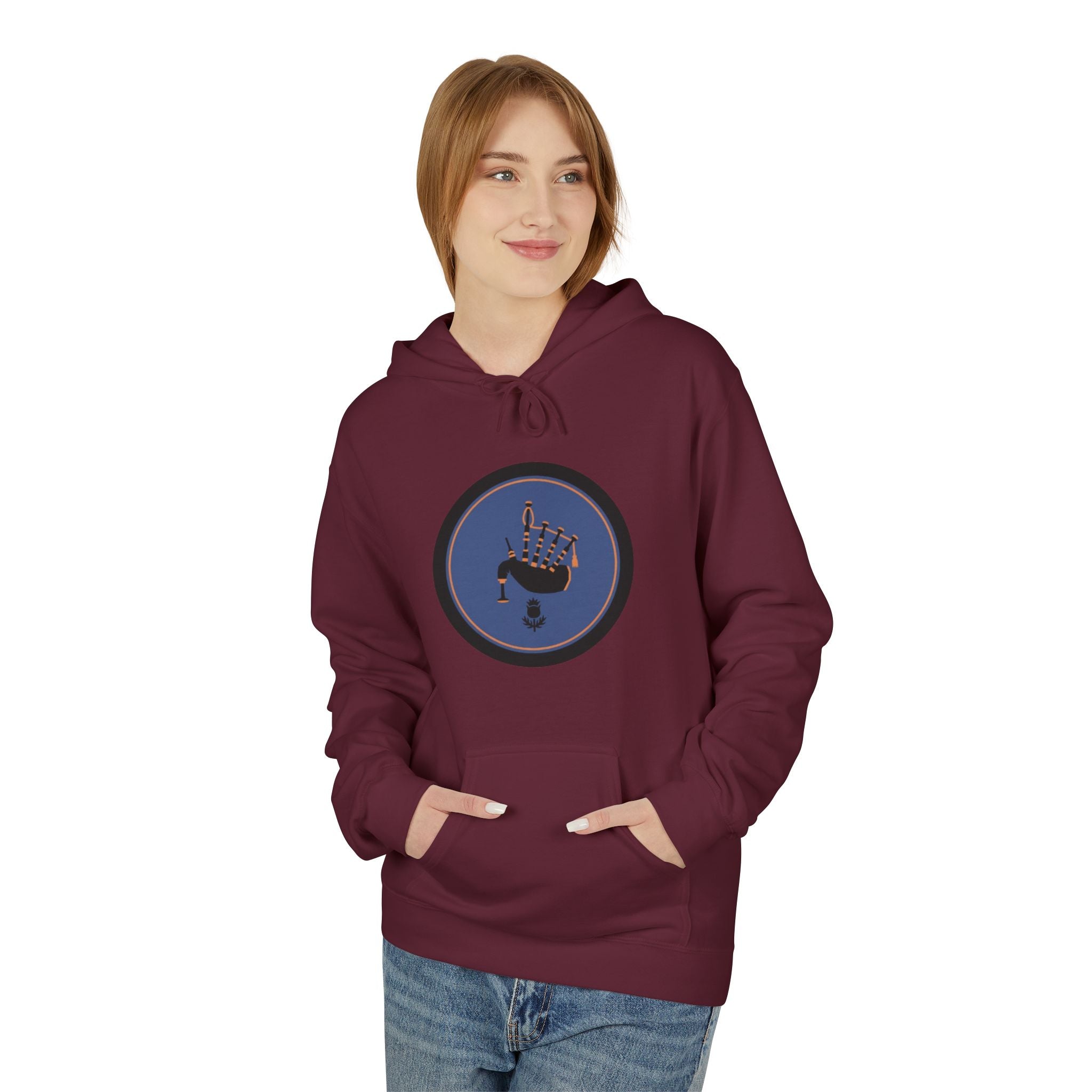 Space Astronaut Helmet Hoodie — Retro Blue Circle Graphic Hoodie