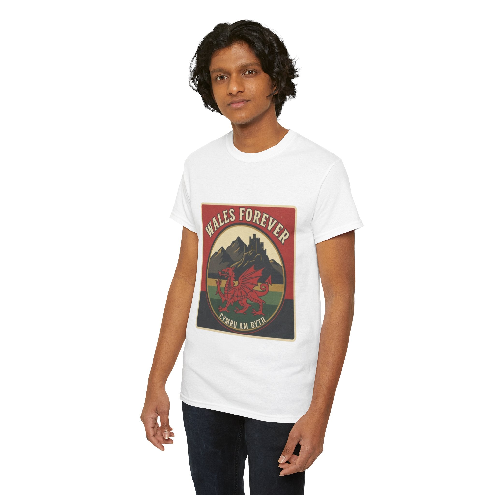 Wales Forever T-Shirt — Vintage Welsh Dragon Crest Tee