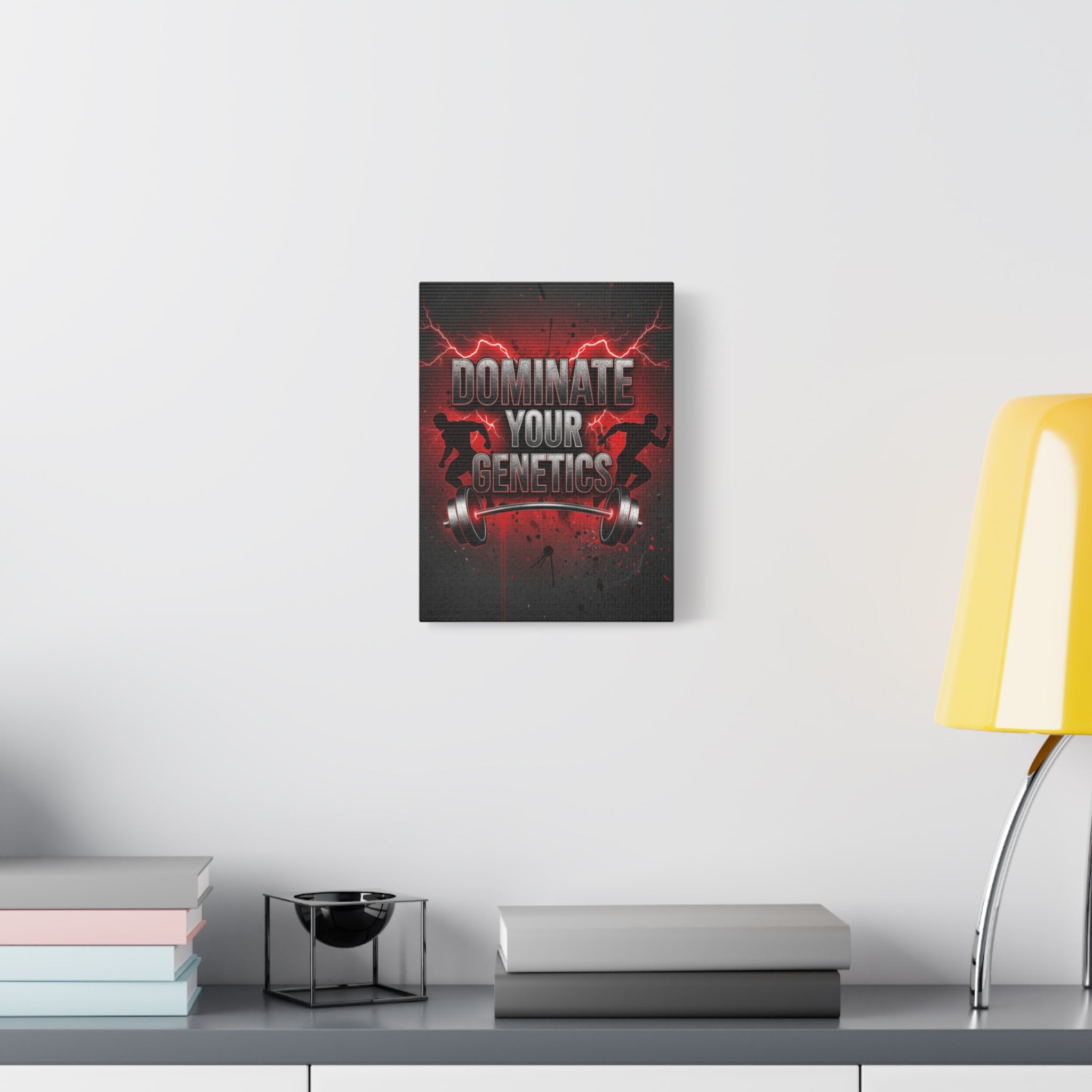 Dominate Your Genetics Gym Canvas Wall Art — Motivational Fitness Quote
