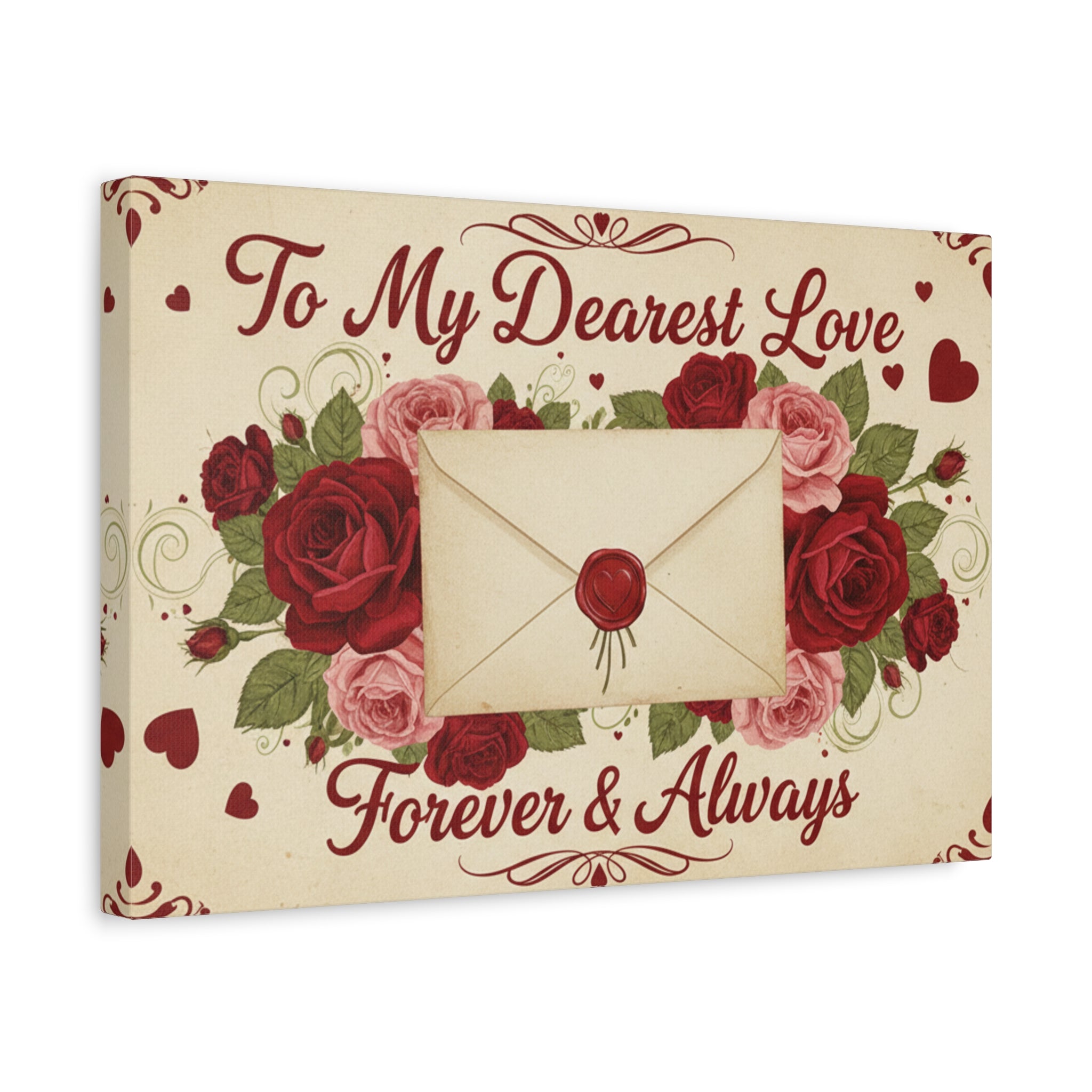 Romantic Wall Art Canvas – "To My Dearest Love, Forever & Always"