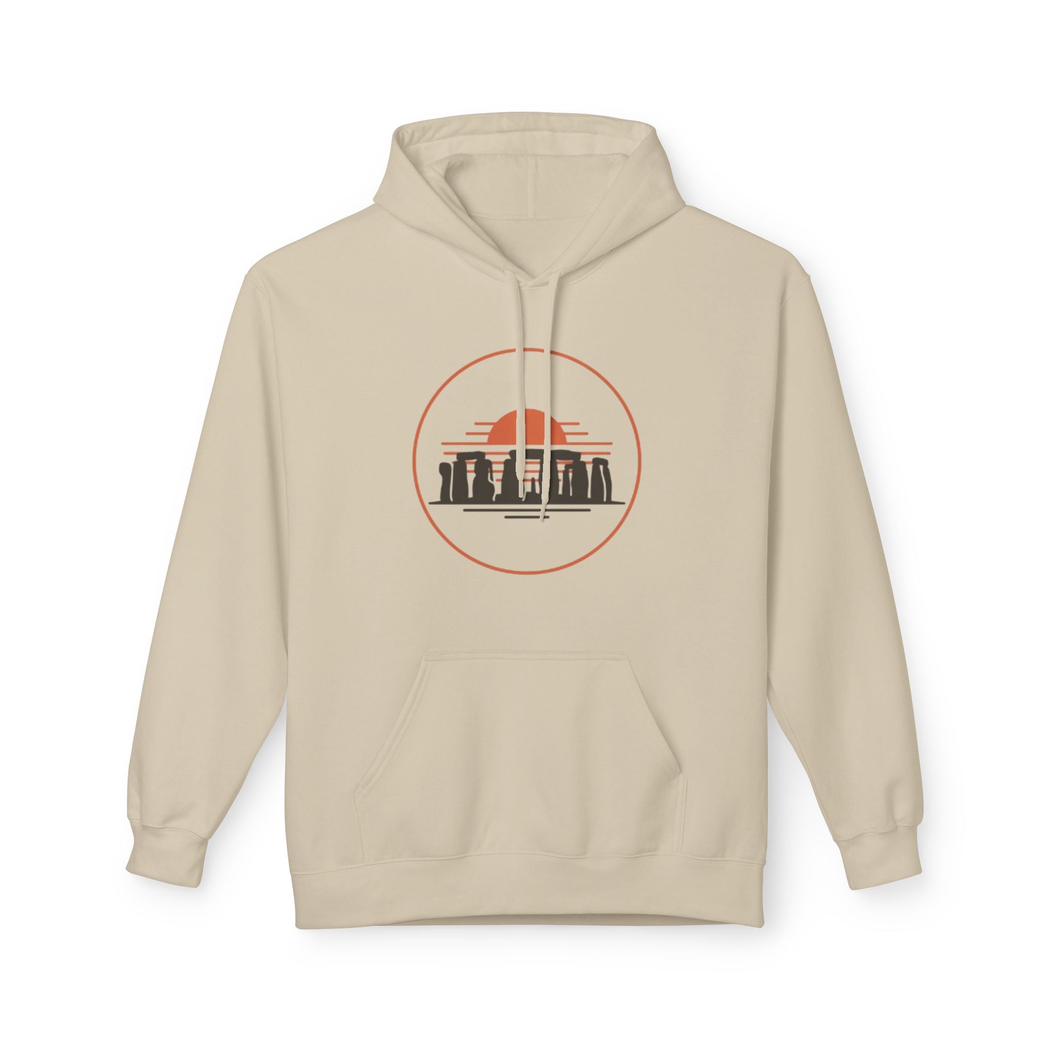 Stonehenge Sunset Hoodie – Retro Circle Graphic Unisex Hoodie