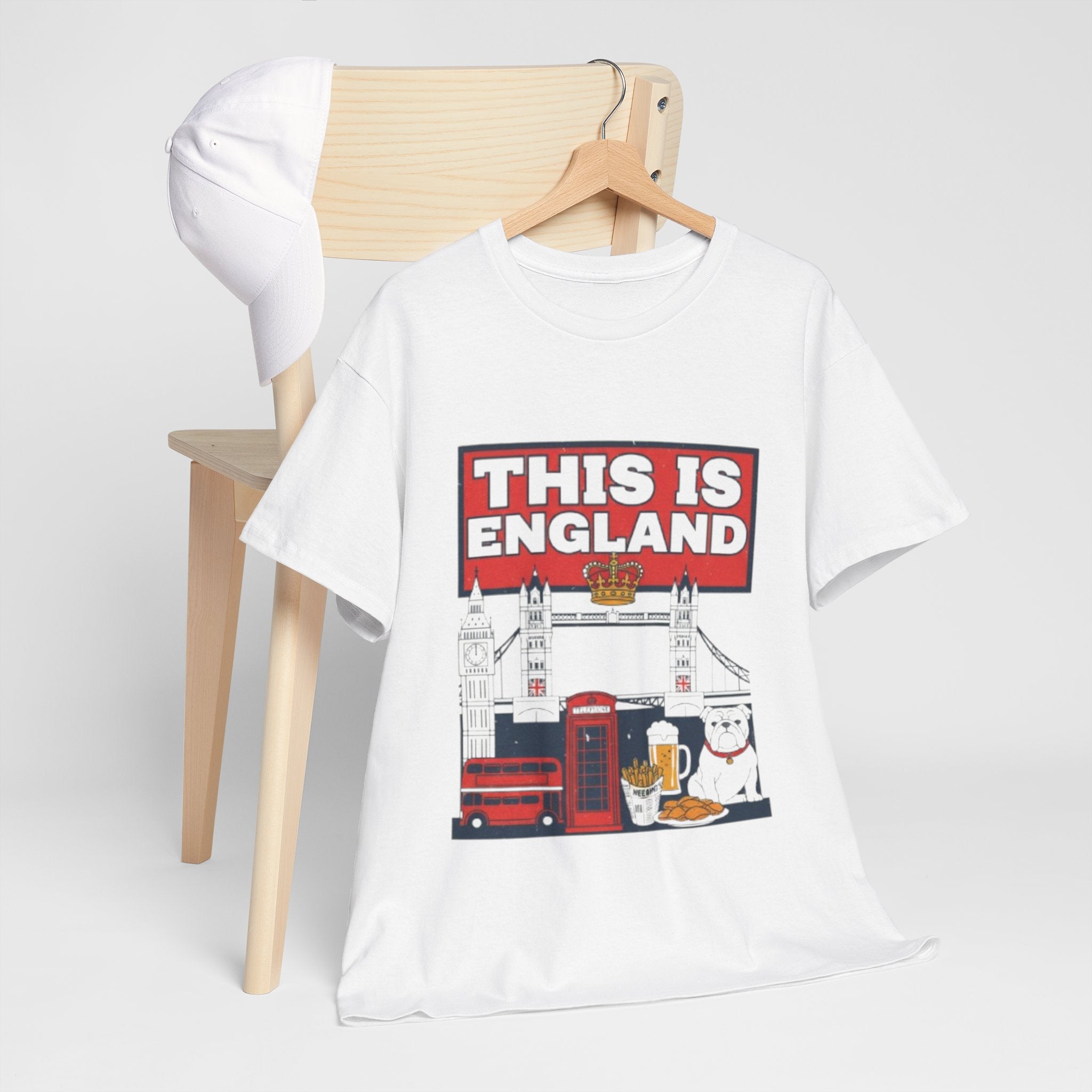 This Is England Graphic Tee — London Icons Shirt (Telephone Box, Double-Decker, Pub)
