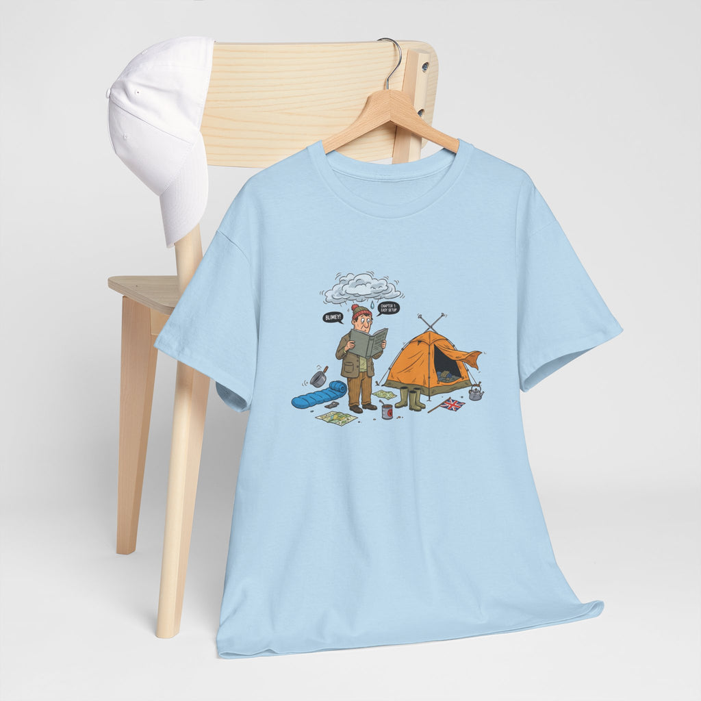 Retro Mountain Camping Graphic T-Shirt — Vintage Campfire Adventure Tee