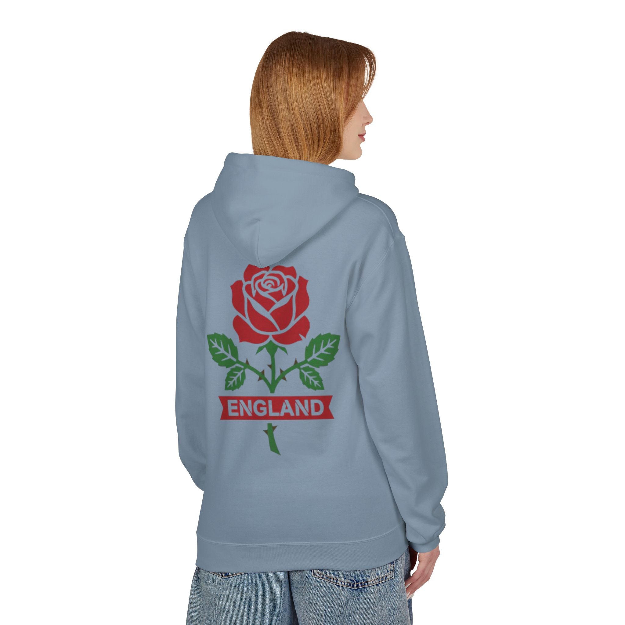 England Rose Hoodie – Classic Red Rose Emblem Sweatshirt