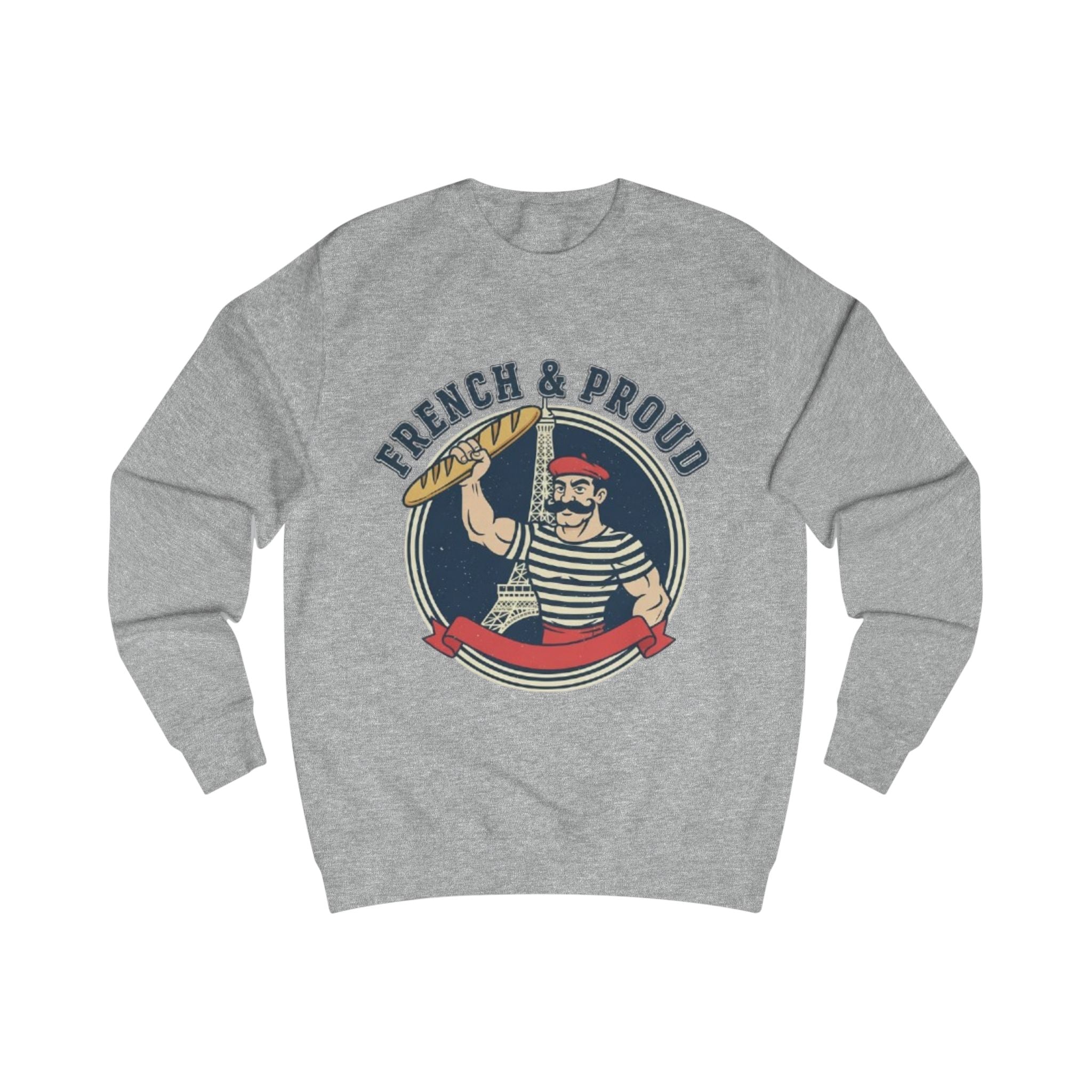French & Proud Sweatshirt — Retro Baguette Marseille Crewneck for France Pride