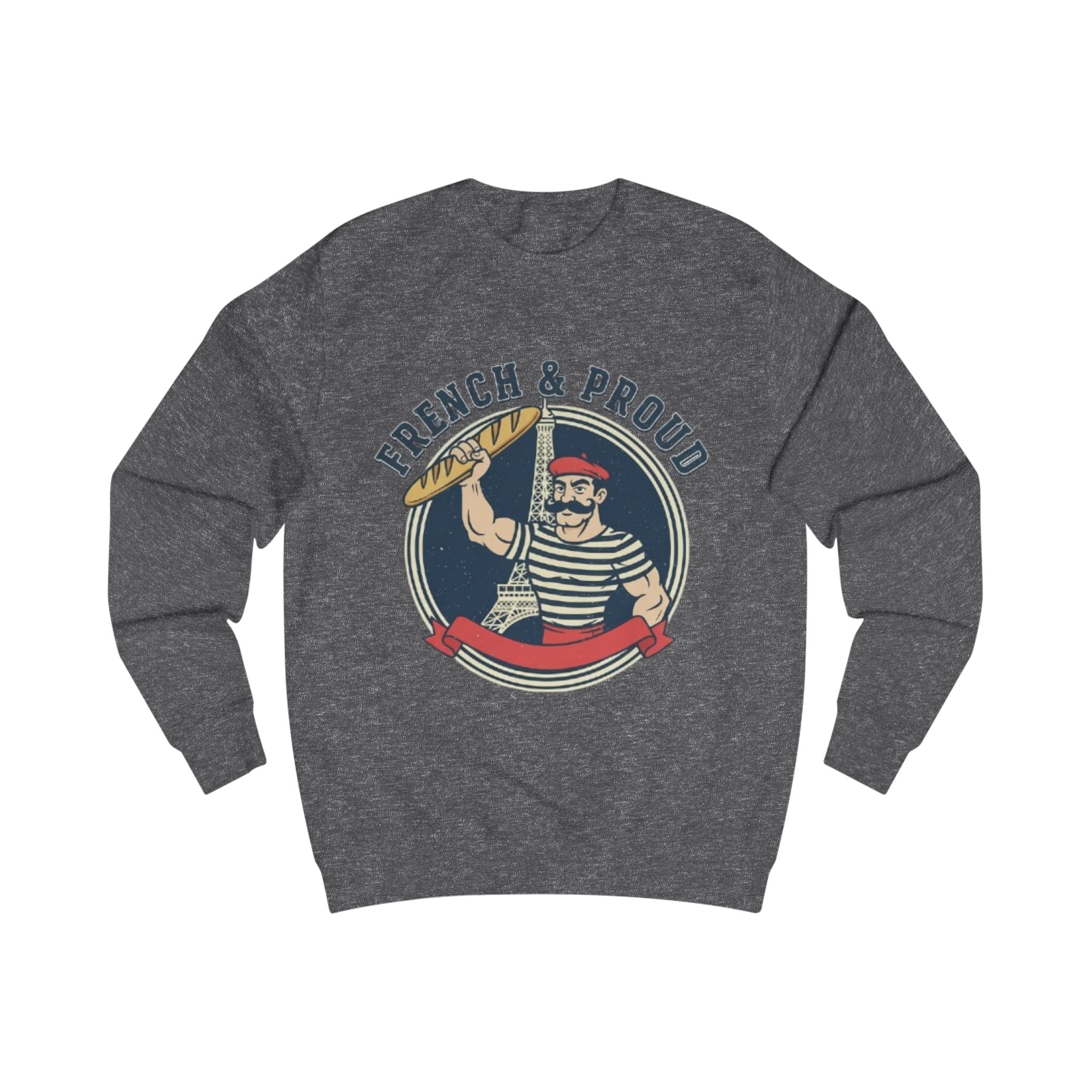 French & Proud Sweatshirt — Retro Baguette Marseille Crewneck for France Pride