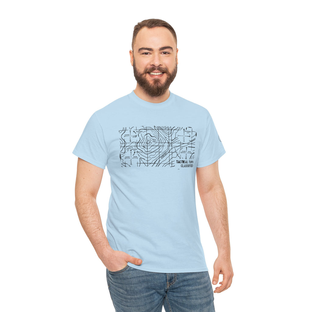 Topographic Map Tee — Tactical Field Contour Line T-Shirt