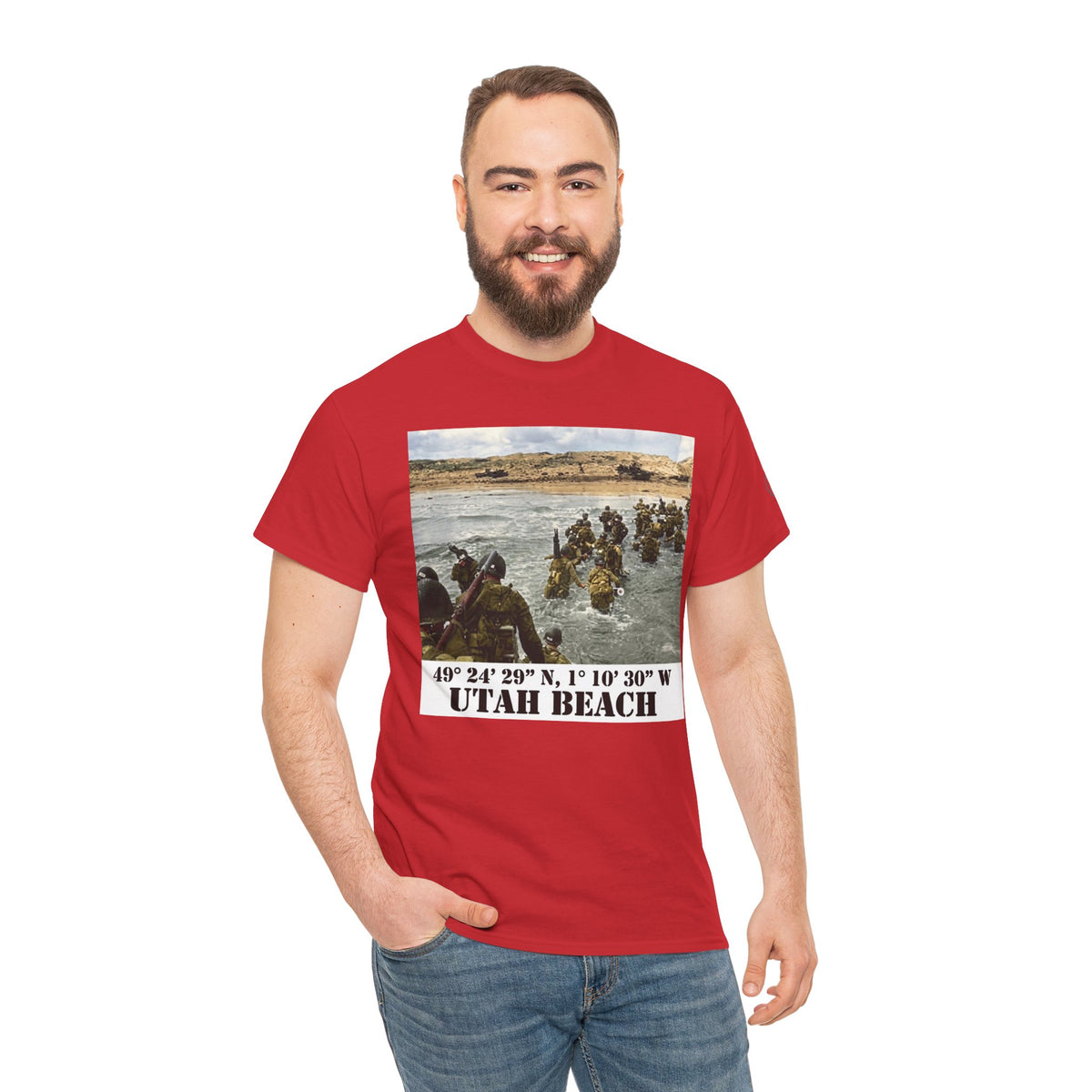 Utah Beach D-Day T-Shirt — Normandy 1944 Coordinates Tee — product image 15
