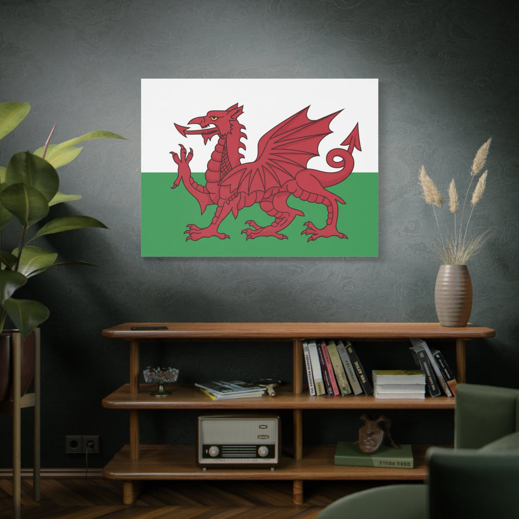 Welsh Flag Canvas Print — Red Dragon Matte Stretched Wall Art