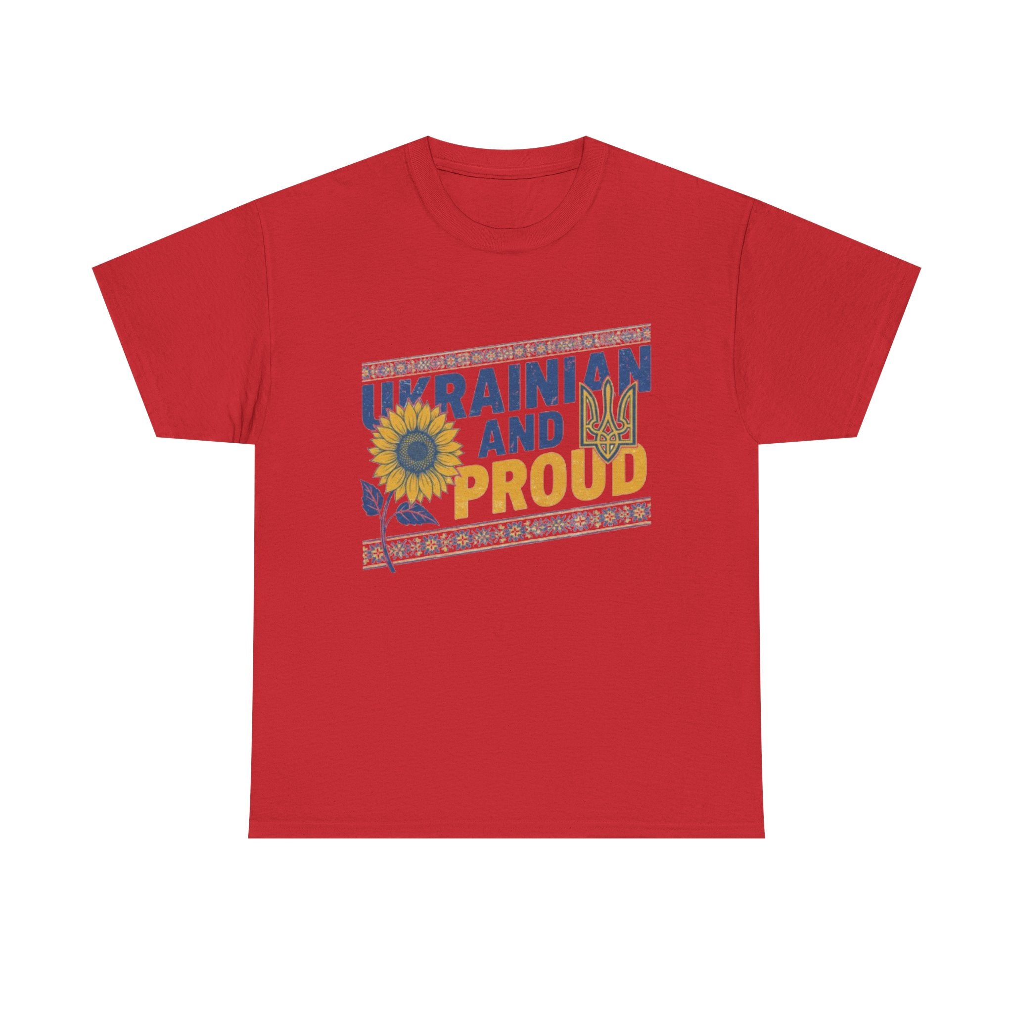 Ukrainian and Proud T-Shirt — Sunflower & Tryzub Patriotic Tee