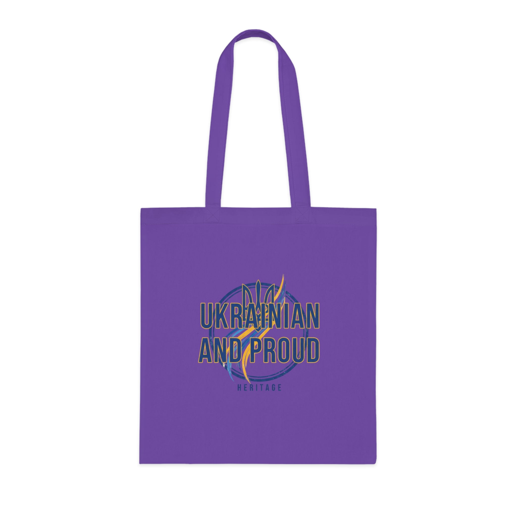 Ukrainian And Proud Cotton Tote — Heritage Flag Graphic Tote Bag