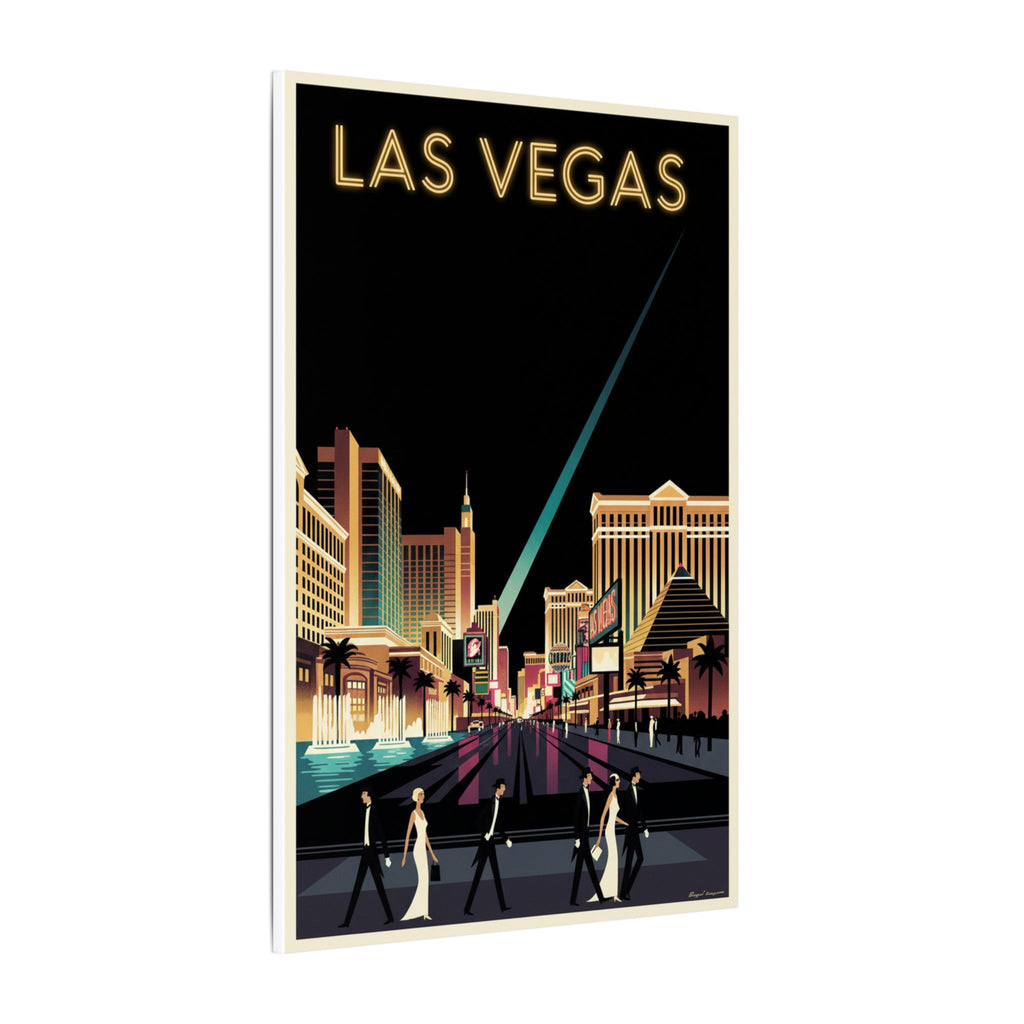 Las Vegas Retro Travel Canvas Print Vintage Night Strip Wall Art