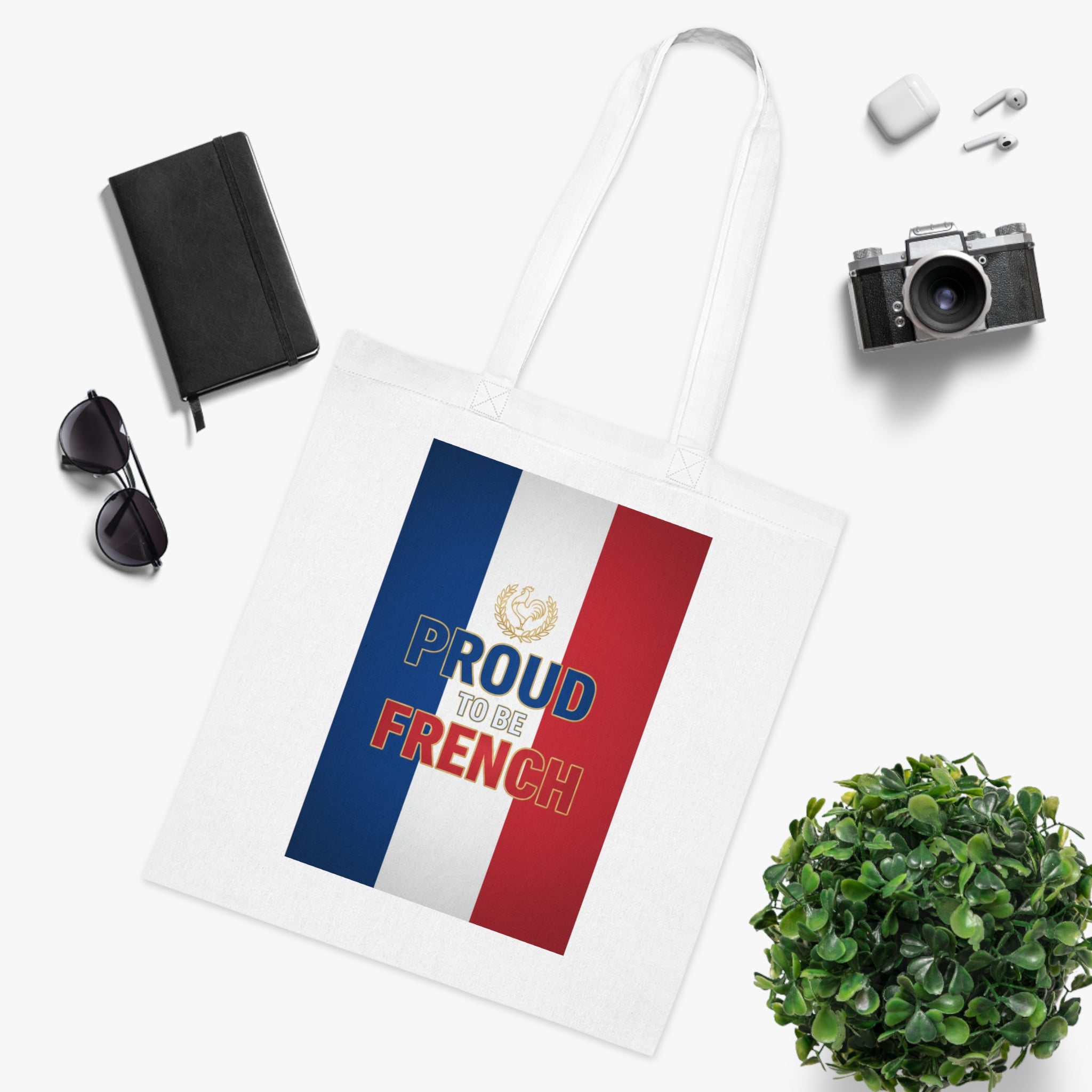 Proud to Be French Cotton Tote — Tricolor Flag Grocery & Market Bag