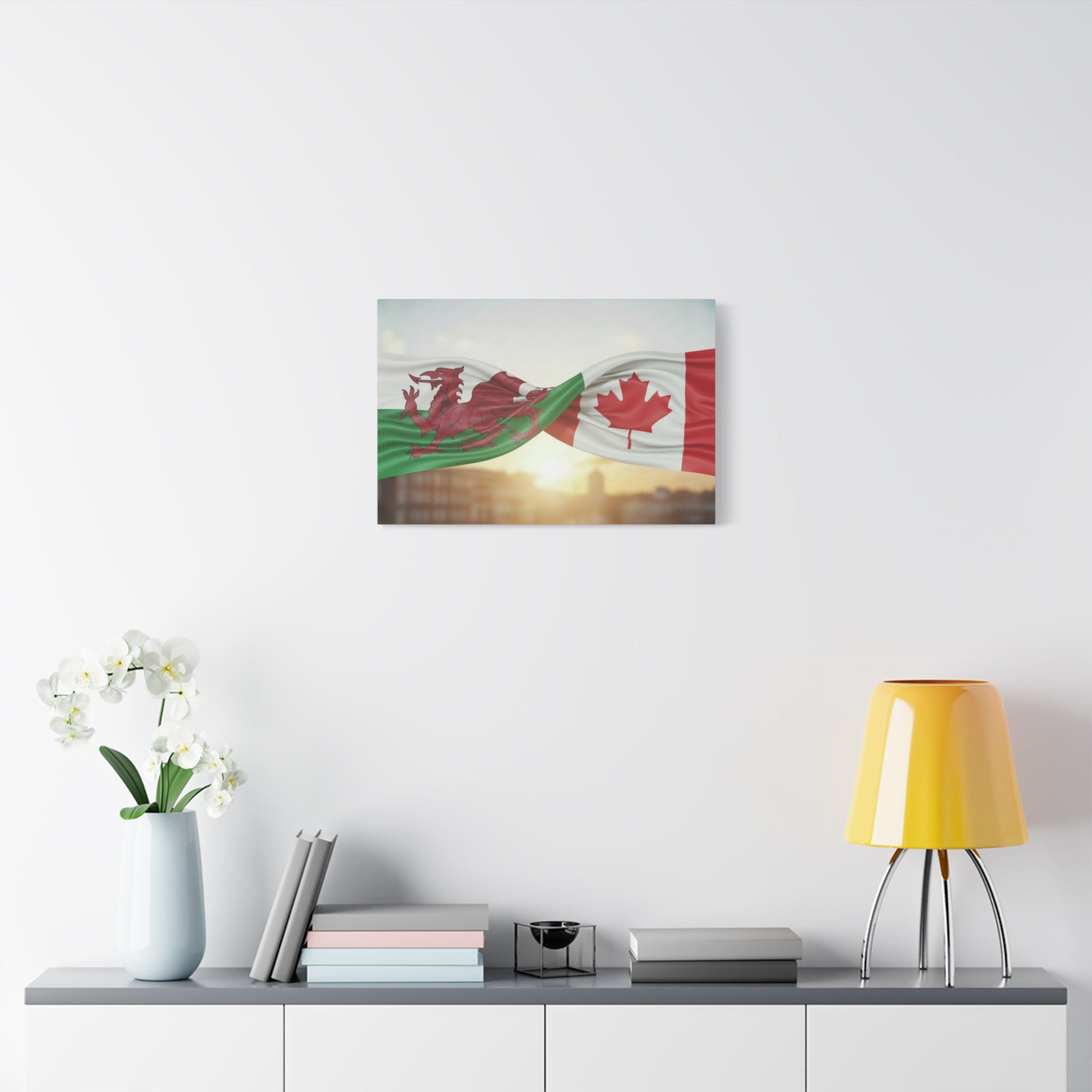 Welsh-Canadian Flag Canvas Print — Matte Stretched Wall Art (1.25")