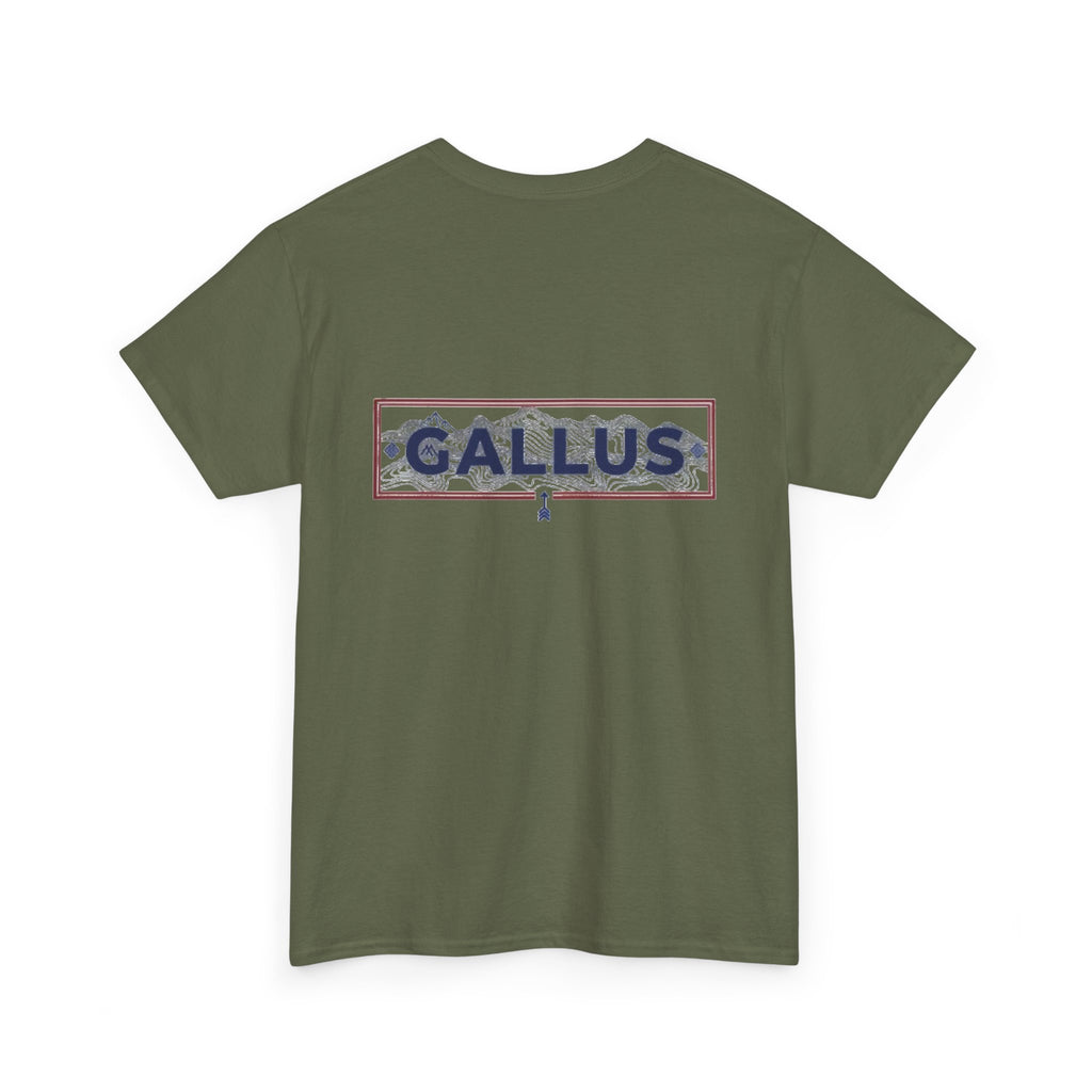 Gallus Logo T-Shirt — Minimal Retro Chest & Back Graphic Tee