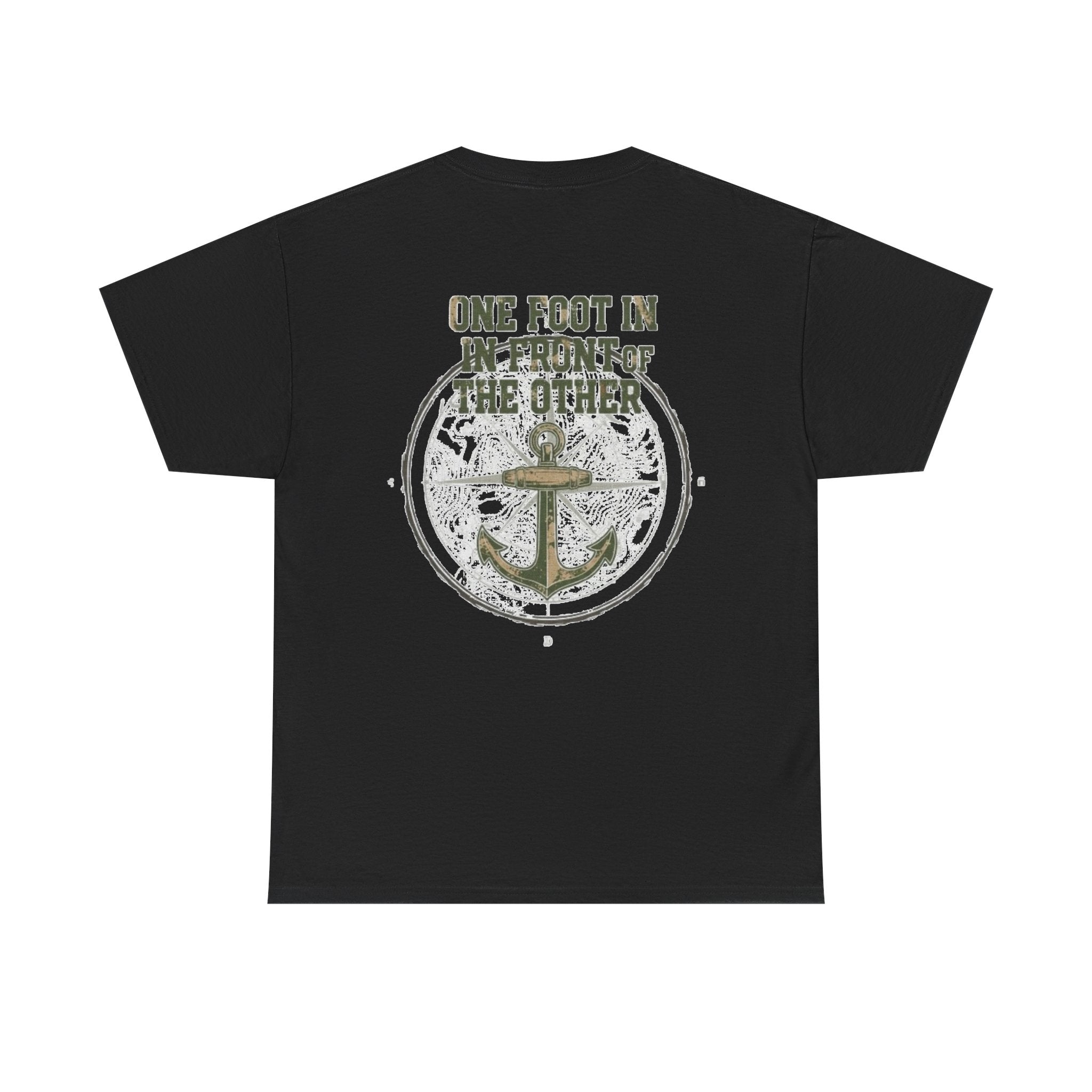 T-Shirt — Anchor Graphic “One Foot In Front Of The Other” Motivational Nautical Tee