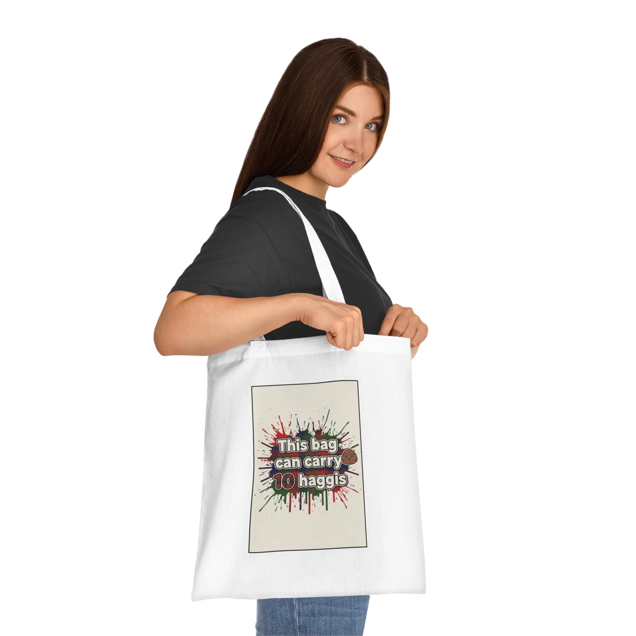 Cotton Tote — "This Bag Can Carry 10 Haggis" Funny Scottish Grocery Tote