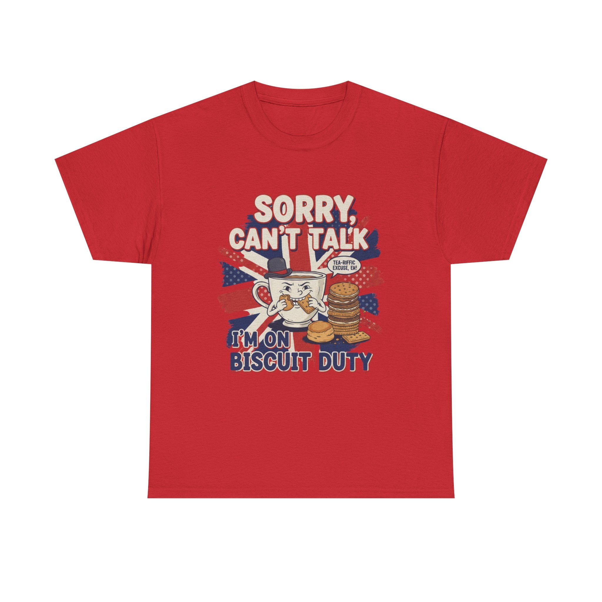 Biscuit Duty T‑Shirt - "Sorry Can't Talk, I'm On Biscuit Duty" British Tea & Biscuit Graphic Tee
