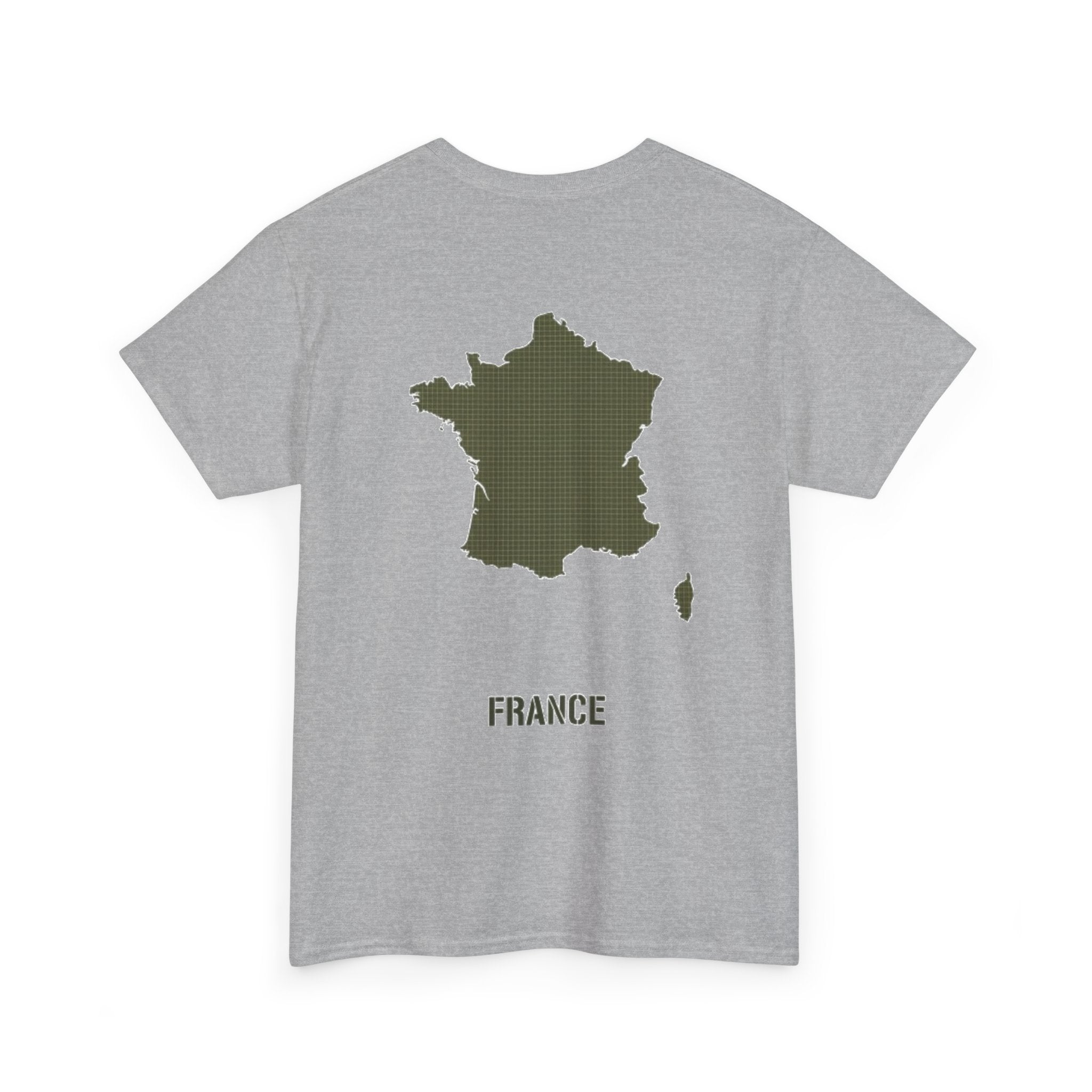 France Map T-Shirt — Minimalist Olive France Map Tee